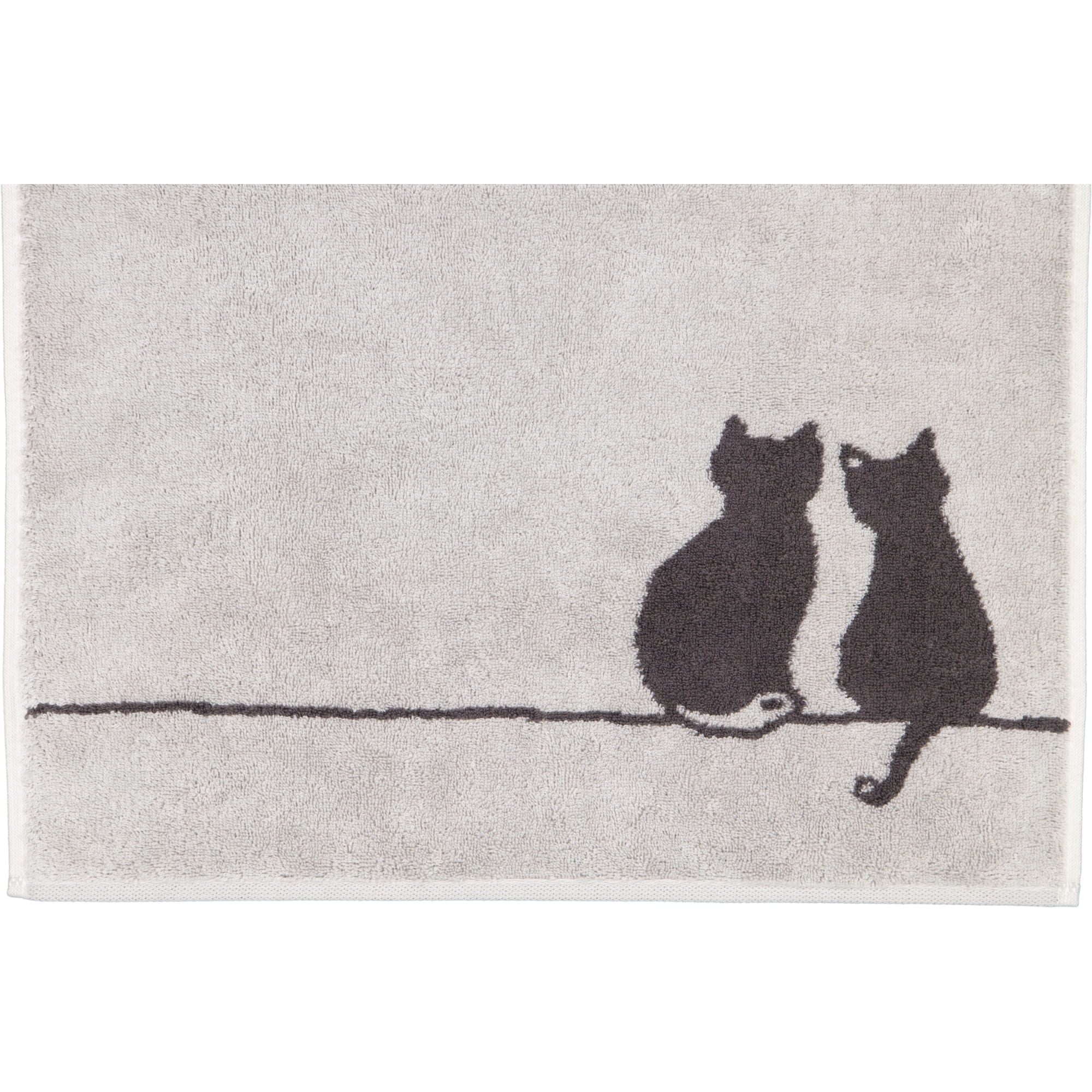 Cawö Handtücher CUTE CATS EDITION You & Me 6263 platin/basalt - 70 - Handtuch 50x100 cm