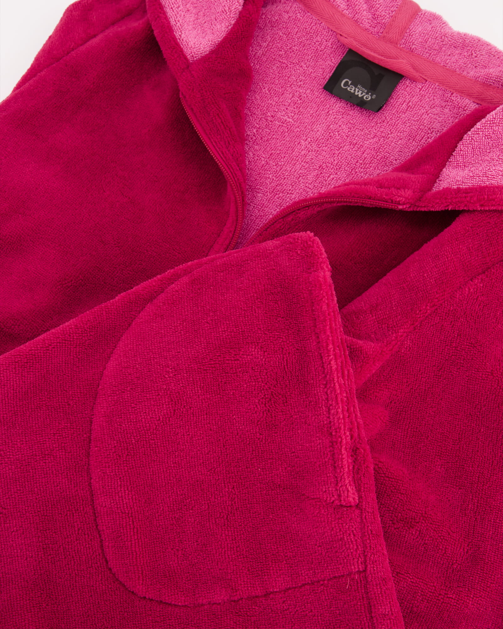 Cawö Home - Damen Bademantel Kurz Kapuze 822 - Farbe: beere - 22