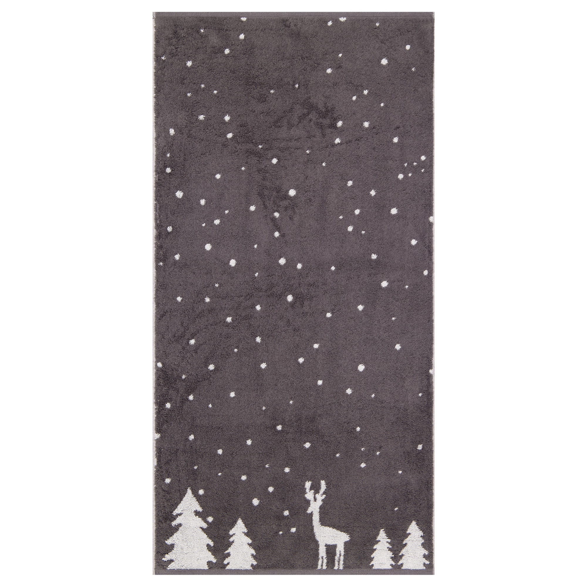 Cawö Handtücher WINTER EDITION Rudi im Schnee 6271 basalt/platin - 77 - Handtuch 50x100 cm