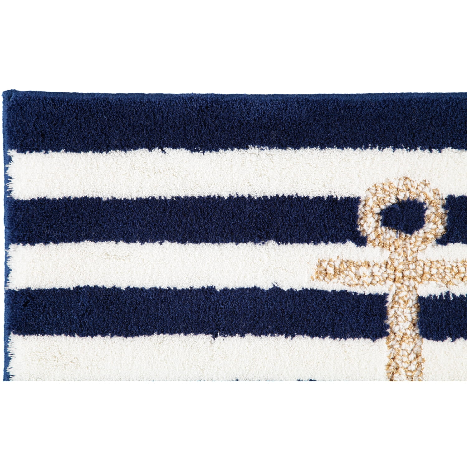 Rhomtuft - Badteppiche Anker - Farbe: royal/weiss/weiss-gold Lurex - 1368