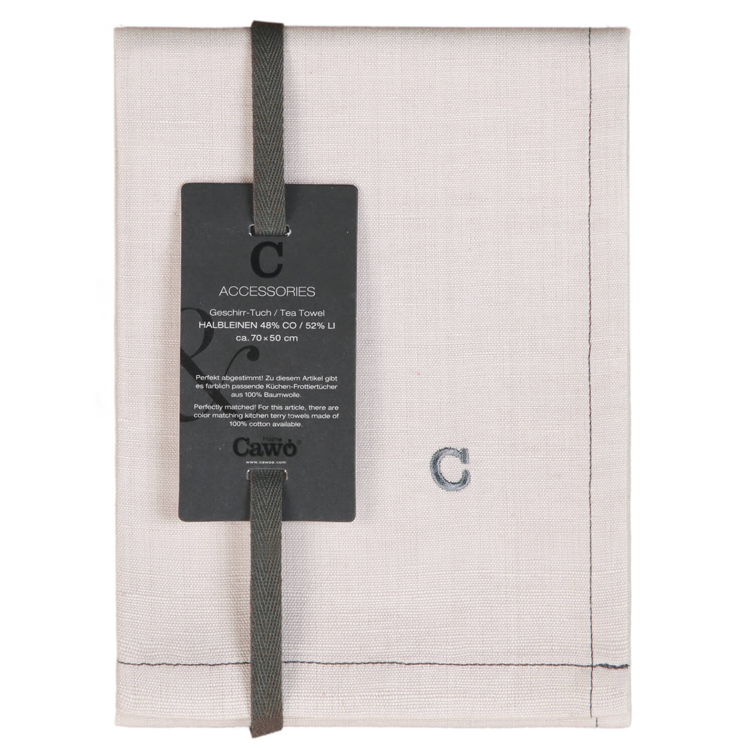 Cawö Home Solid 500 - Geschirrtuch 50x70 cm - Farbe: travertin - 366