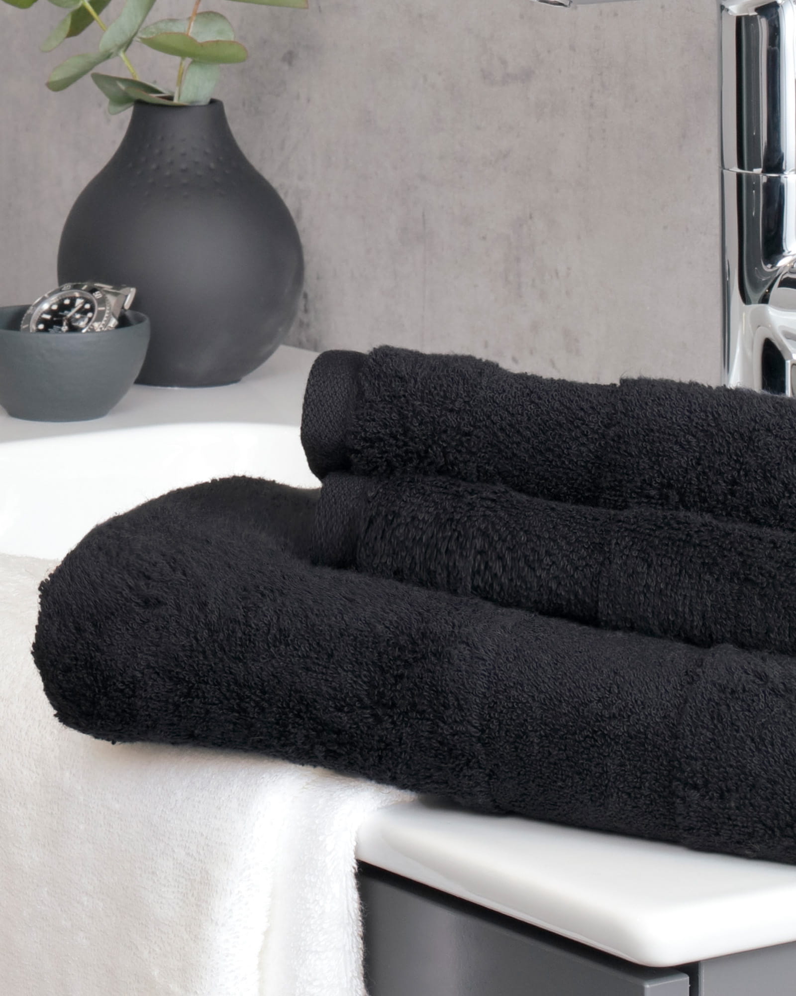 Villeroy & Boch Handtücher One 2550 - Farbe: coal black - 906 - Waschhandschuh 16x22 cm
