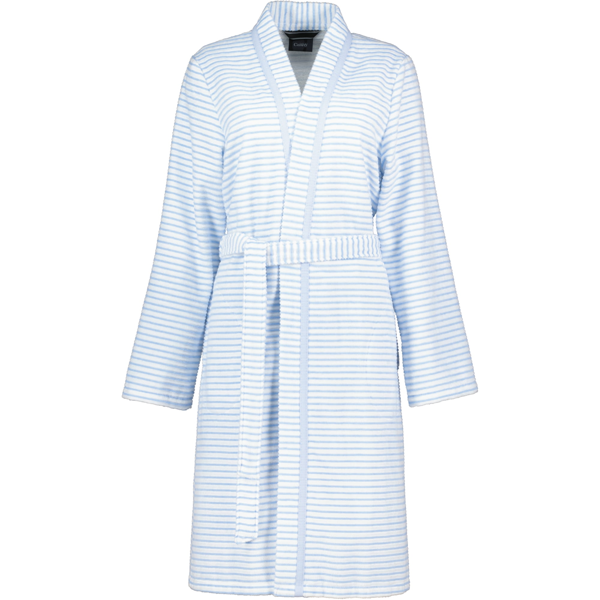 Cawö - Damen Bademantel Kurz Kimono 1214 - Farbe: mittelblau - 11