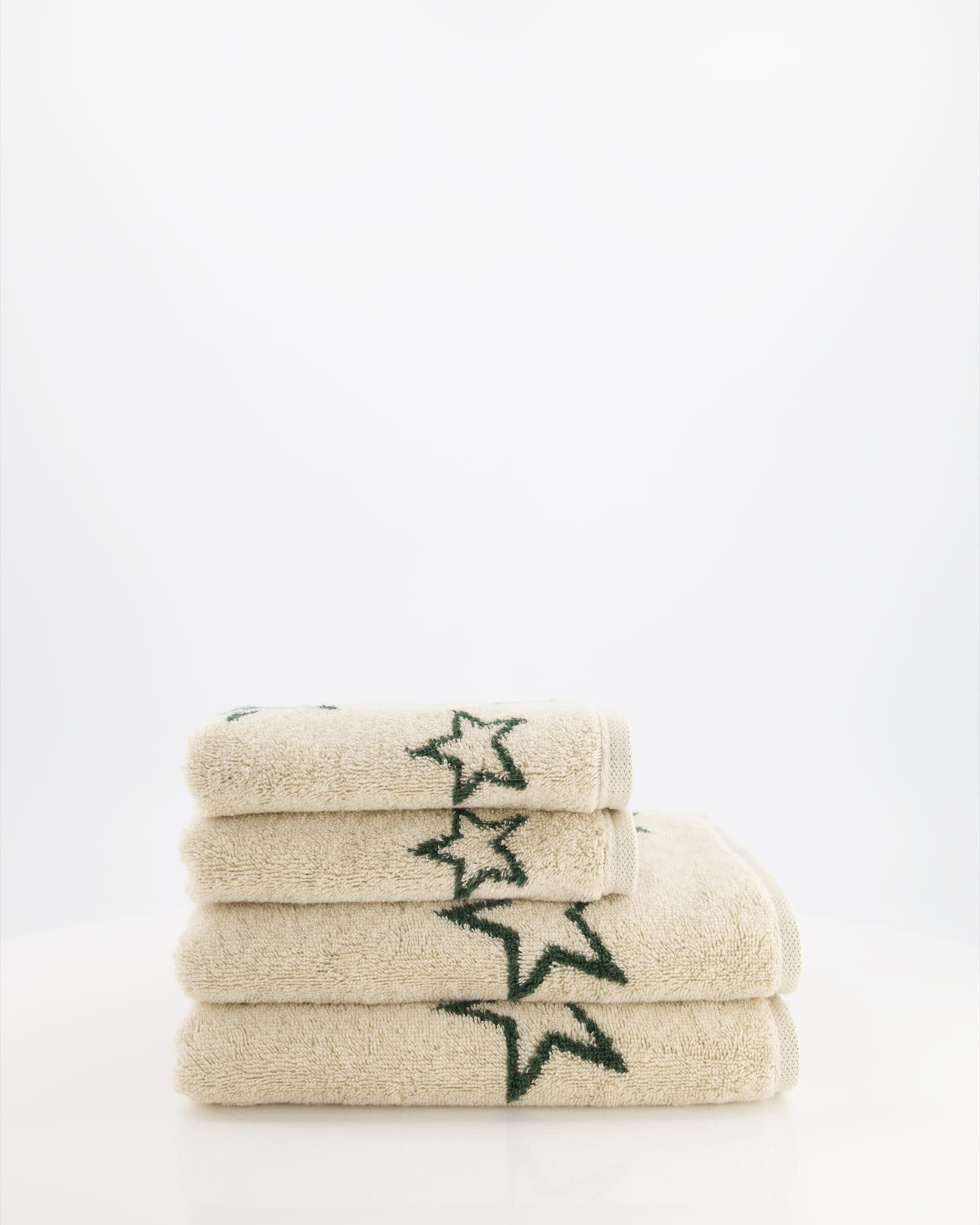 Cawö Handtücher Christmas Edition Sterne 792 natur-grün - 34