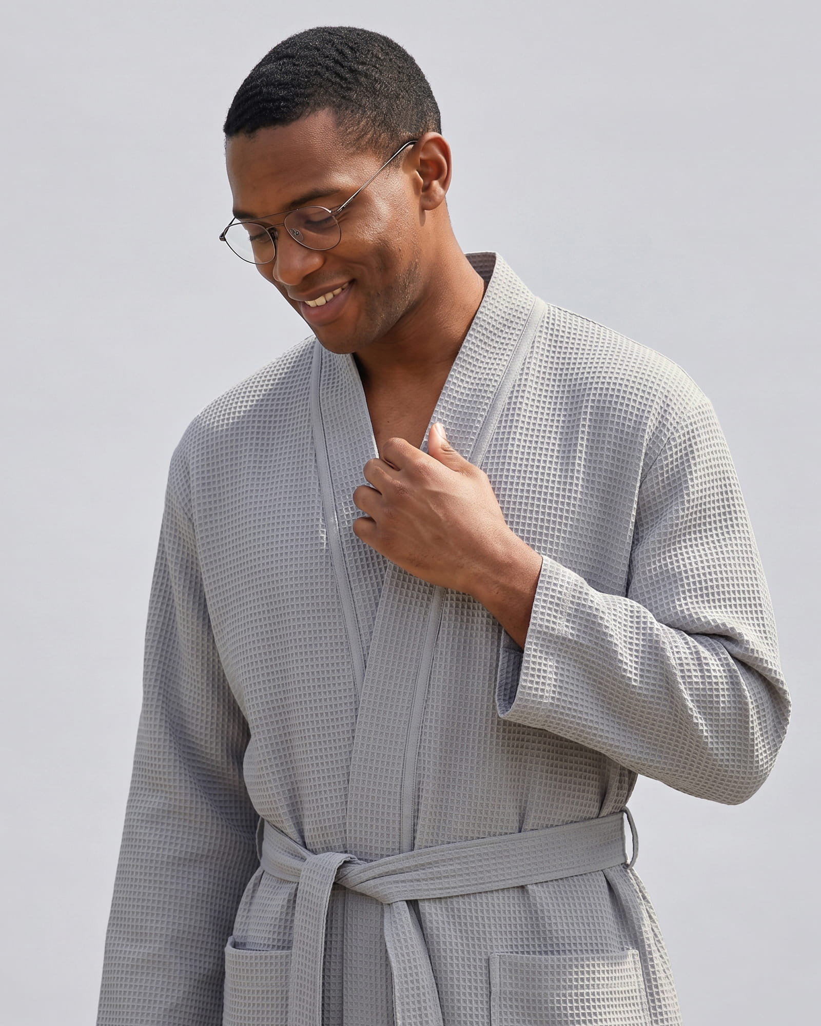 Cawö Home Bademäntel Herren Kimono 816 metal - 71 - S