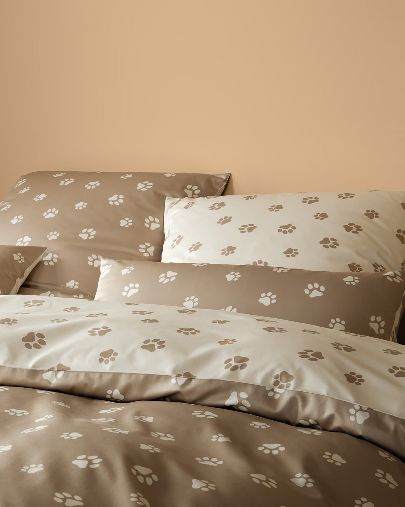 elegante Bettwäsche WE LOVE DOGS Paws 24541 Natur-Beige - 7
