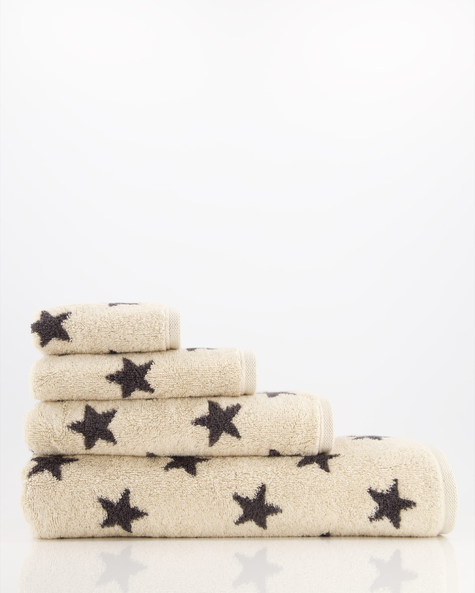 Cawö Handtücher NEW STARS Sterne klein 6261 beige/basalt - 37 - Waschhandschuh 16x22 cm