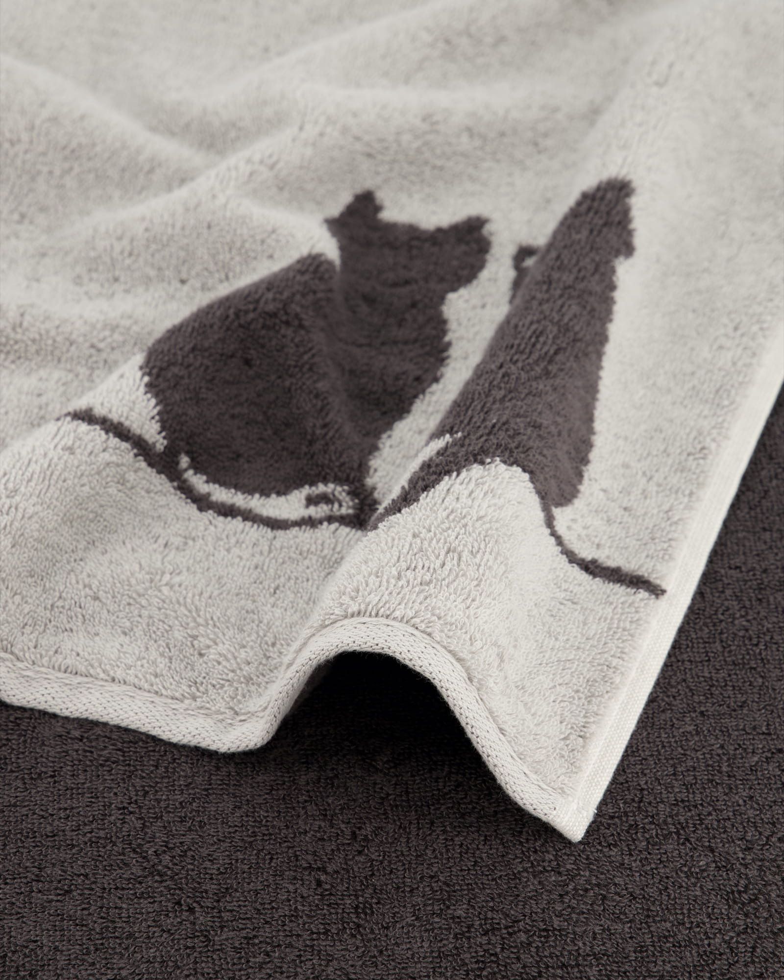 Cawö Handtücher CUTE CATS EDITION You & Me 6263 platin/basalt - 70 - Handtuch 50x100 cm