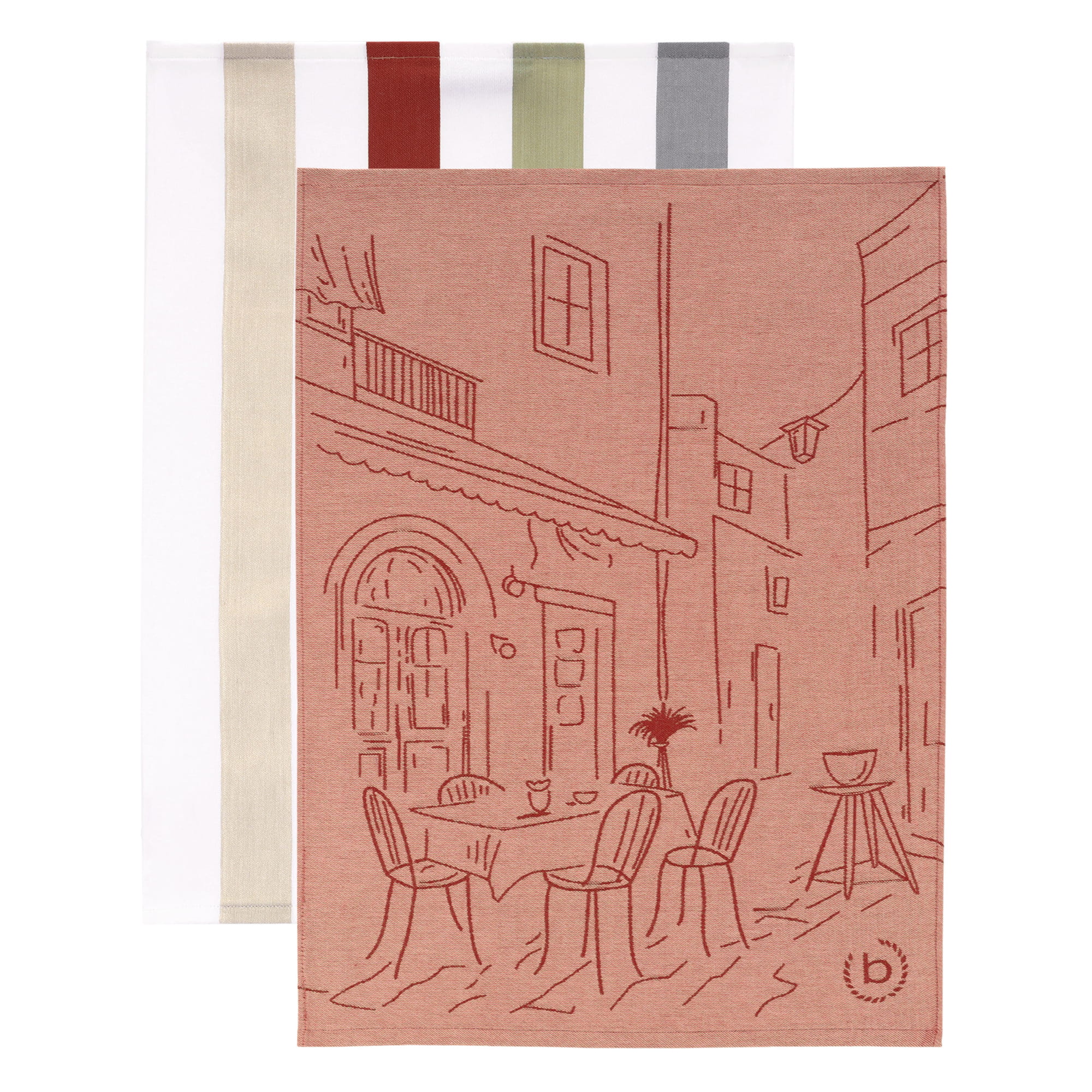 bugatti Geschirrtücher Caprese 2er Set red wood - 0002 - 50x70 cm