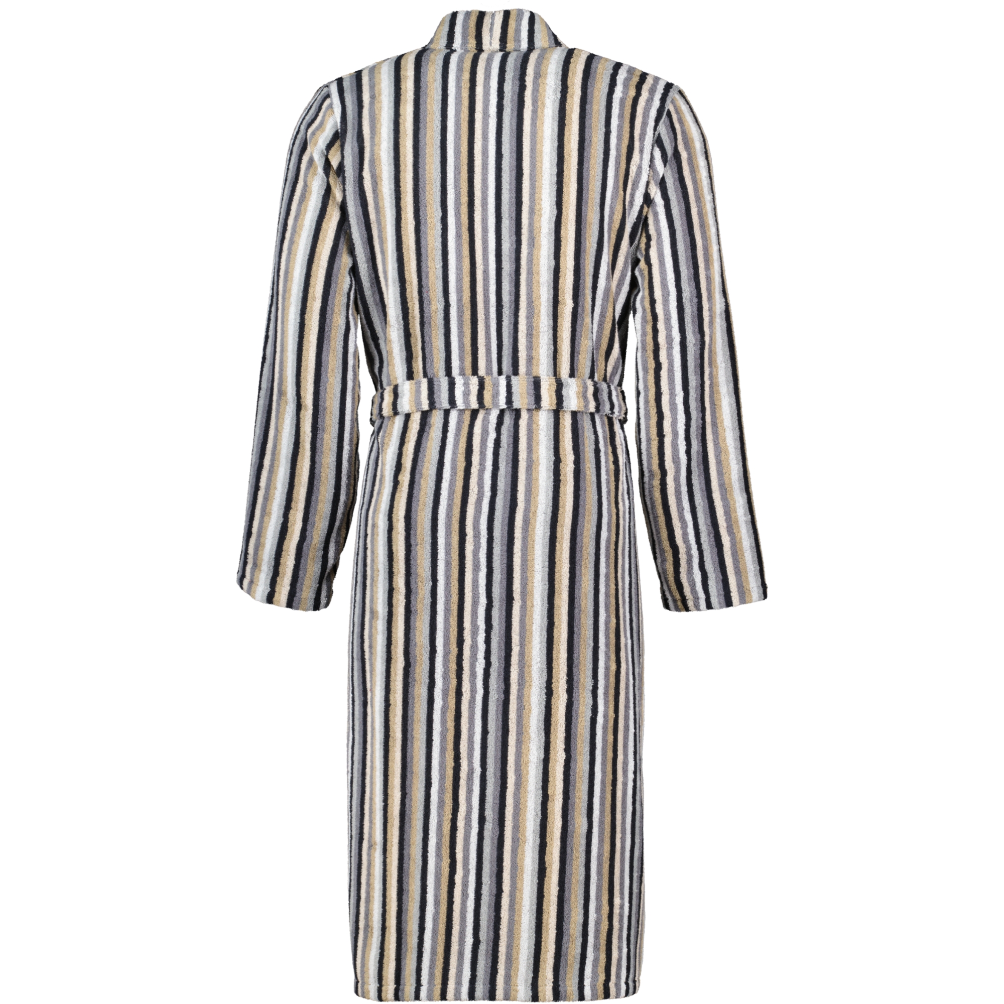 Cawö Bademäntel Herren Kimono Streifen 6607 kiesel - 73