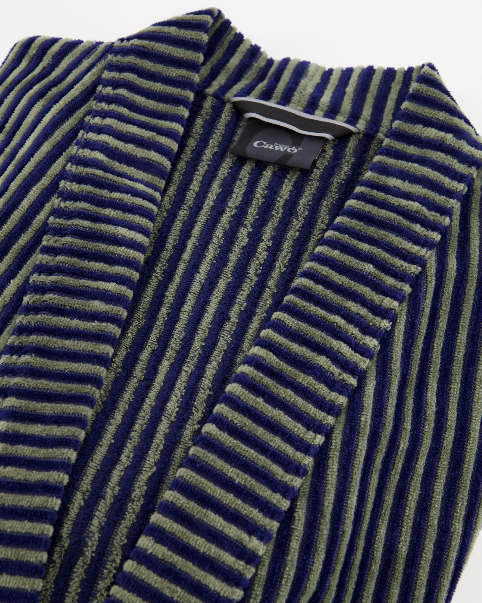 Cawö Bademäntel Herren Kimono Streifen 4854 blau-field - 14