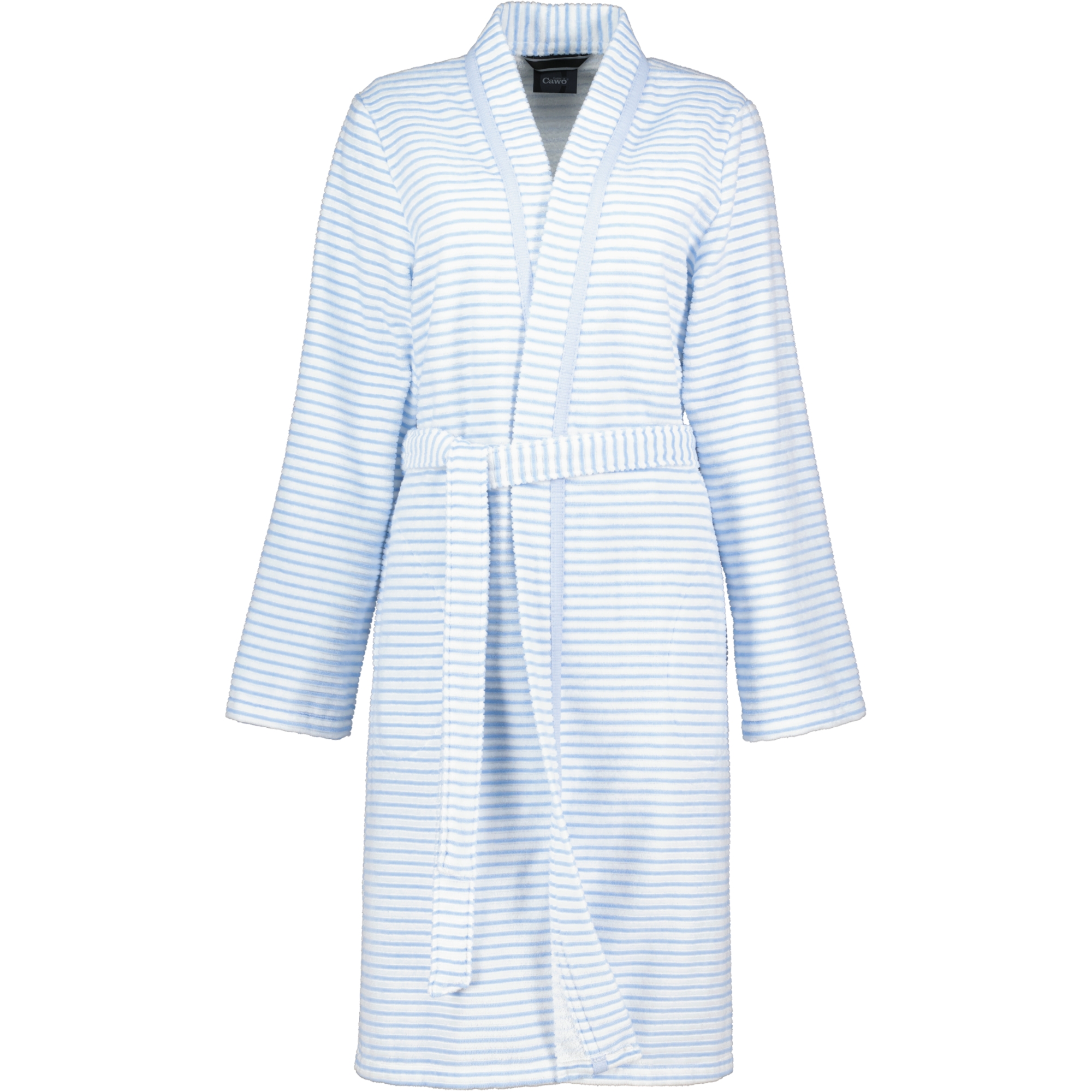 Cawö - Damen Bademantel Kurz Kimono 1214 - Farbe: mittelblau - 11
