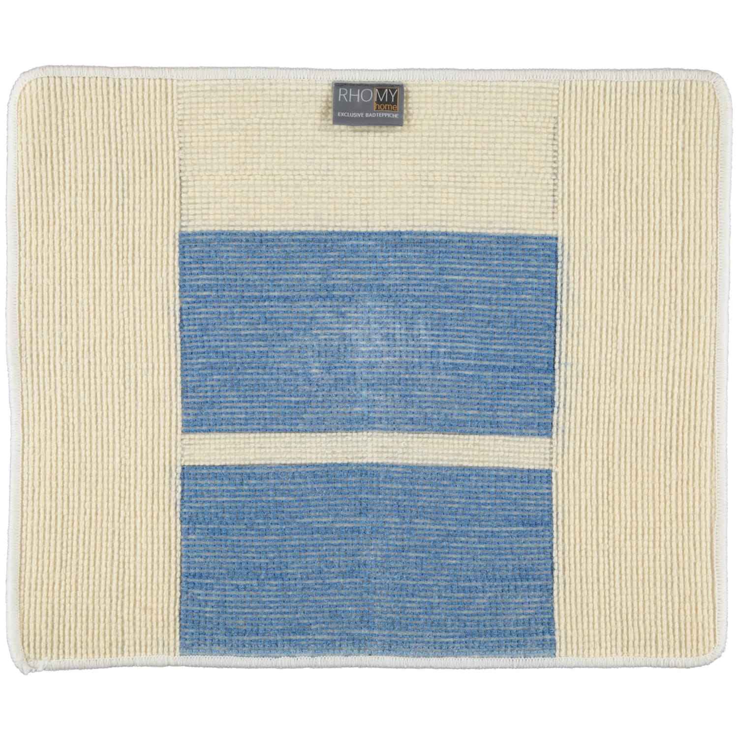 Rhomtuft RHOMY - Badteppich Liberty 256 - Farbe: weiß/blau - 844 - 50x60 cm