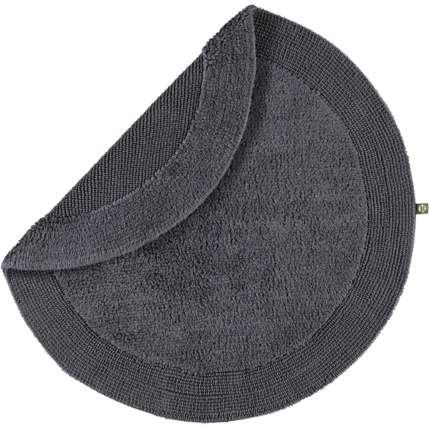 Rhomtuft - Badteppiche Exquisit - Farbe: zinn - 02 - 80 cm rund