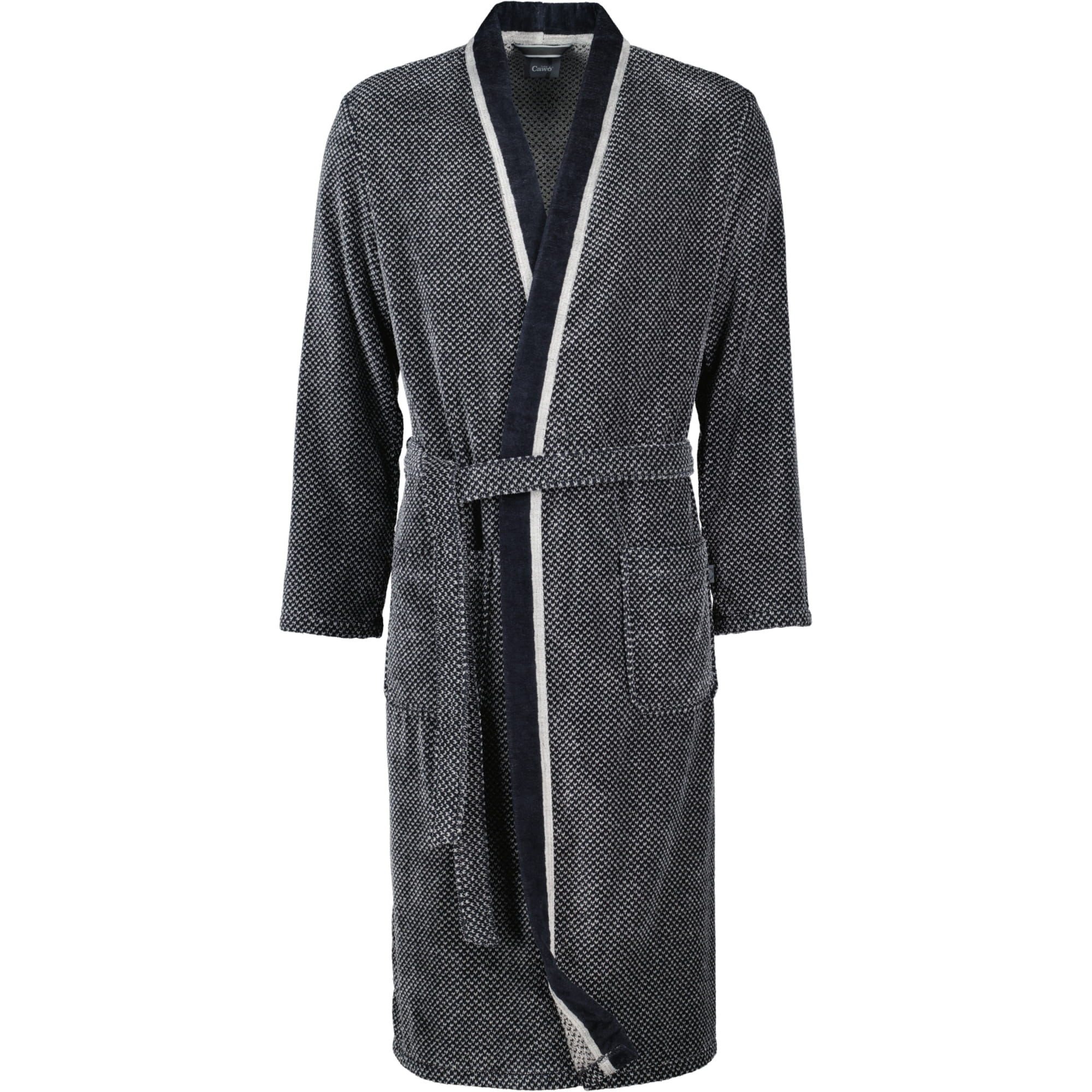 Cawö - Herren Bademantel Kimono 4839 - Farbe: silber/schwarz - 79 - M