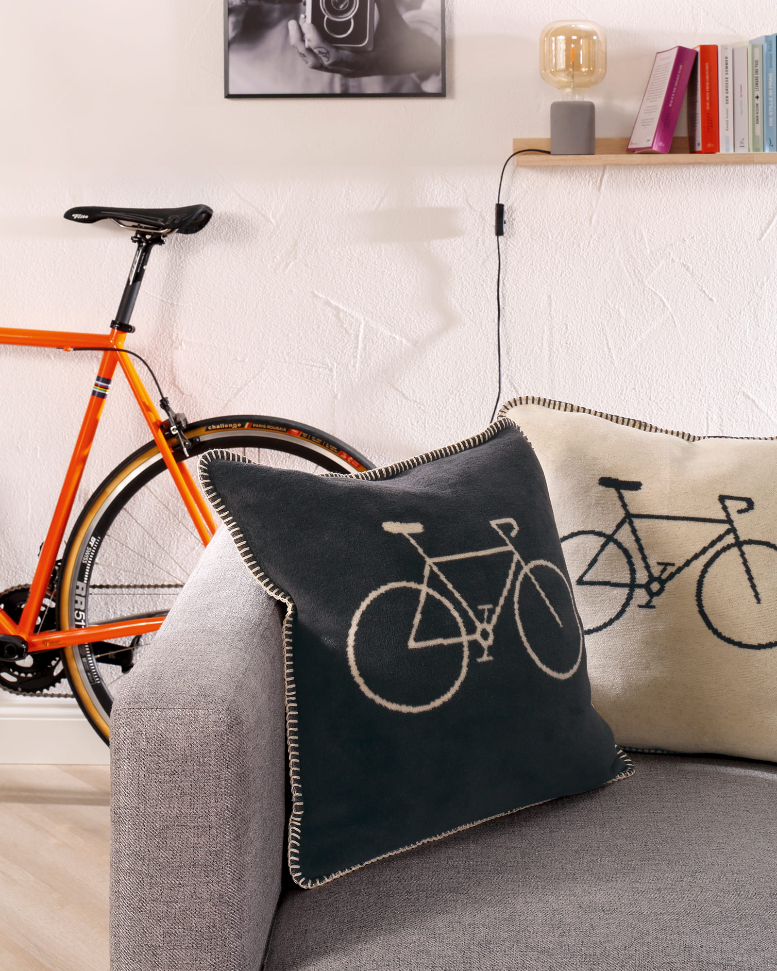 Cawö Kissenhüllen VELO EDITION Fahrrad 62980 beige - 37 - 50x50 cm