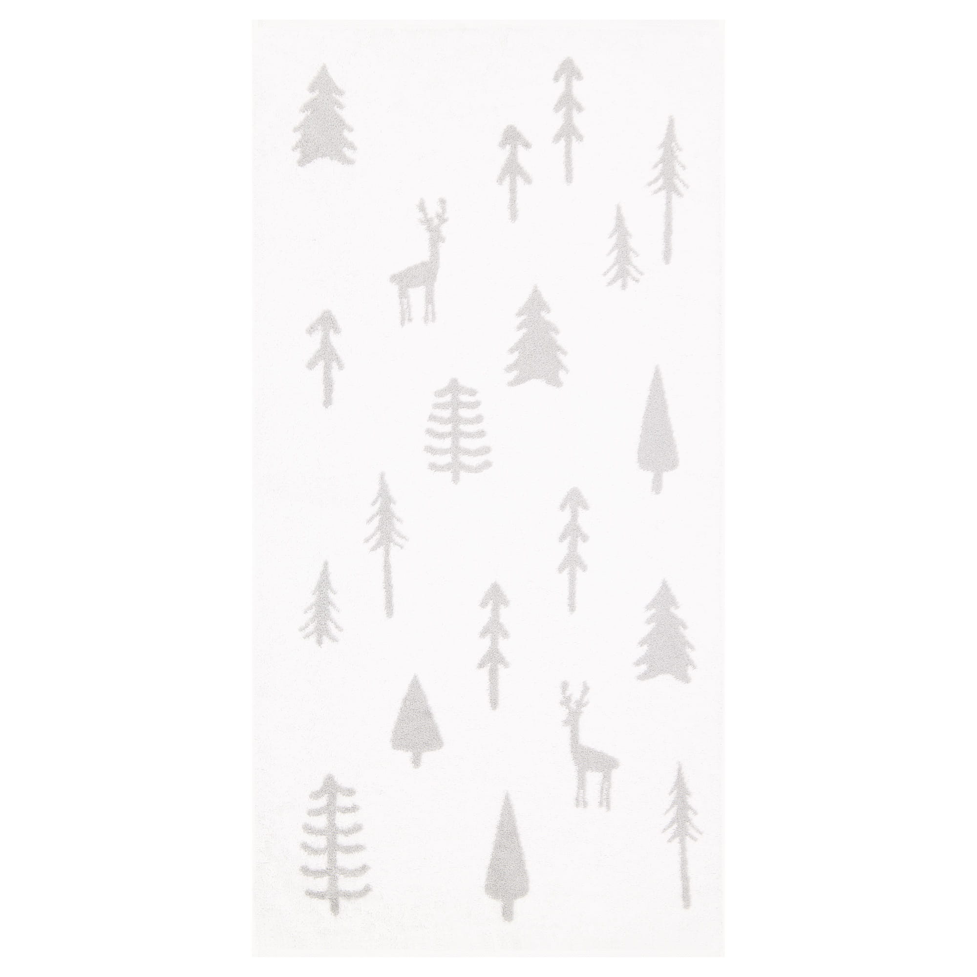 Cawö Handtücher WINTER EDITION Tannen 6273 weiß/platin - 67 - Handtuch 50x100 cm