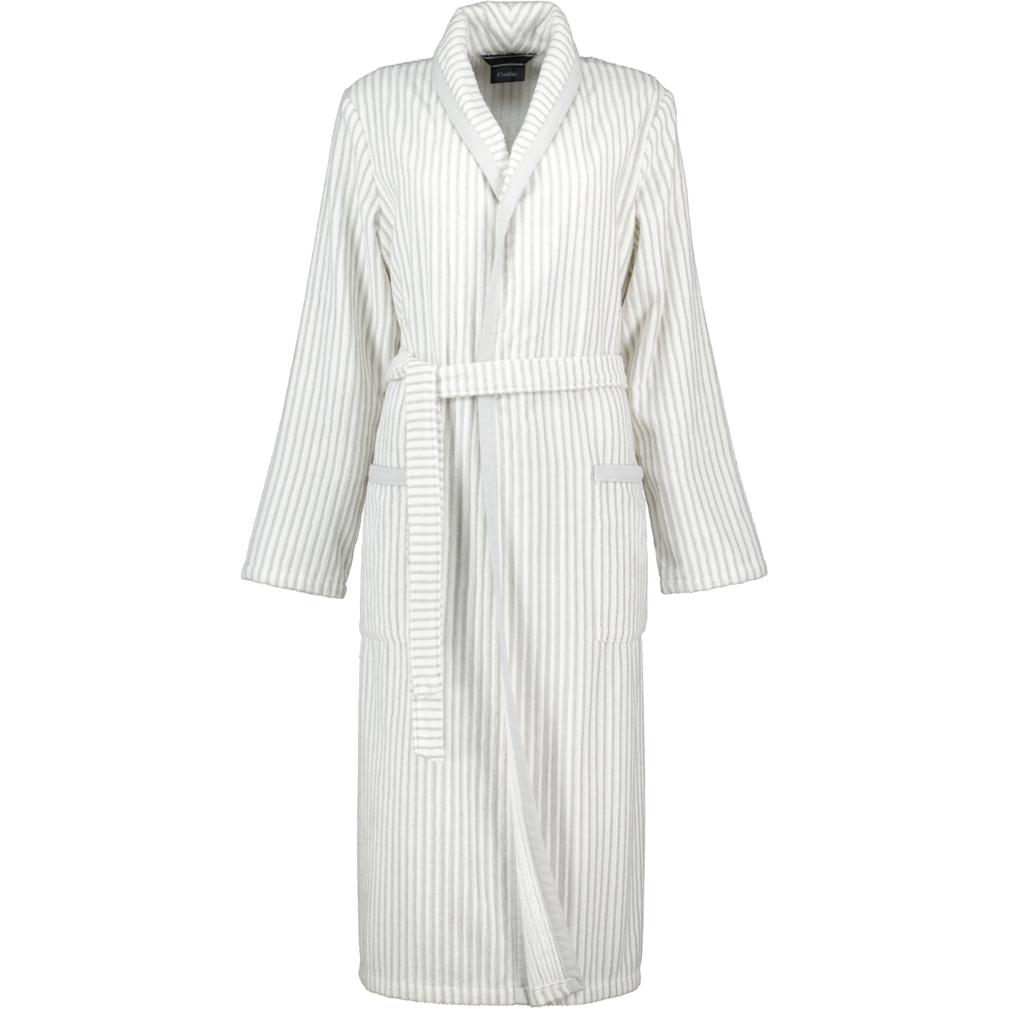 Cawö - Damen Bademantel Schalkragen 3423 - Farbe: weiss/silber - 76 - S