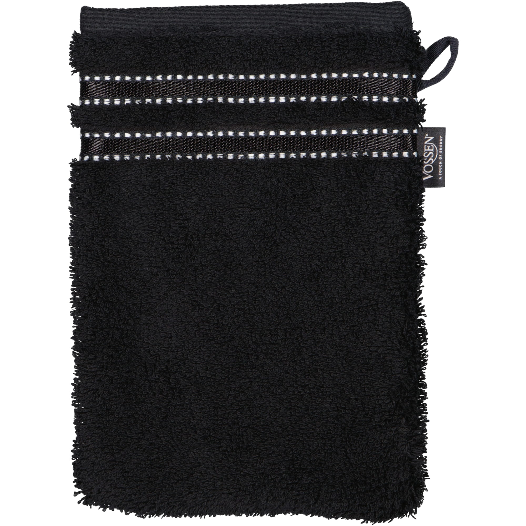 Vossen Handtücher Cult de Luxe schwarz - 7900 - Waschhandschuh 16x22 cm