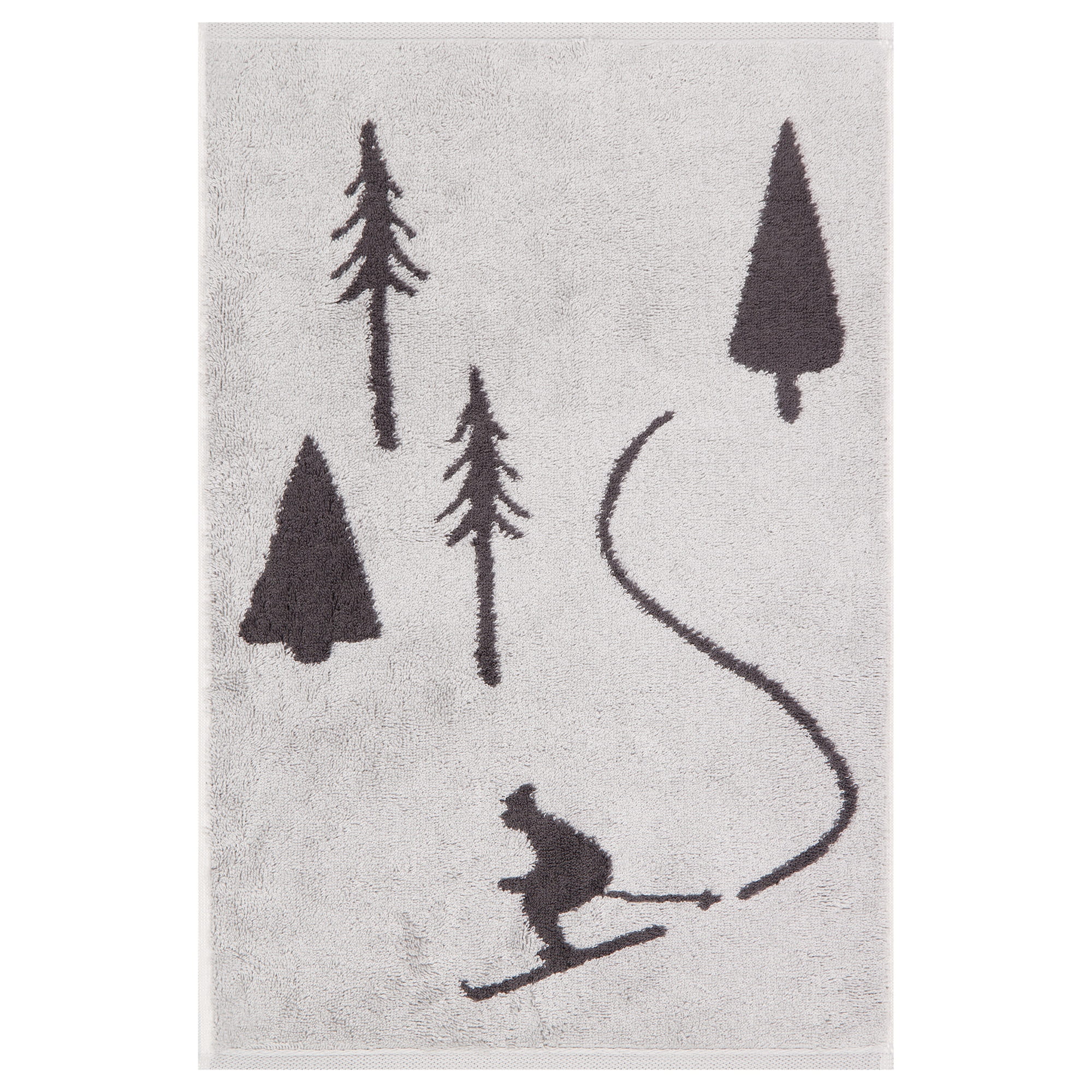 Cawö Handtücher WINTER EDITION Skifahrer 6272 platin/basalt - 70 - Gästetuch 30x50 cm