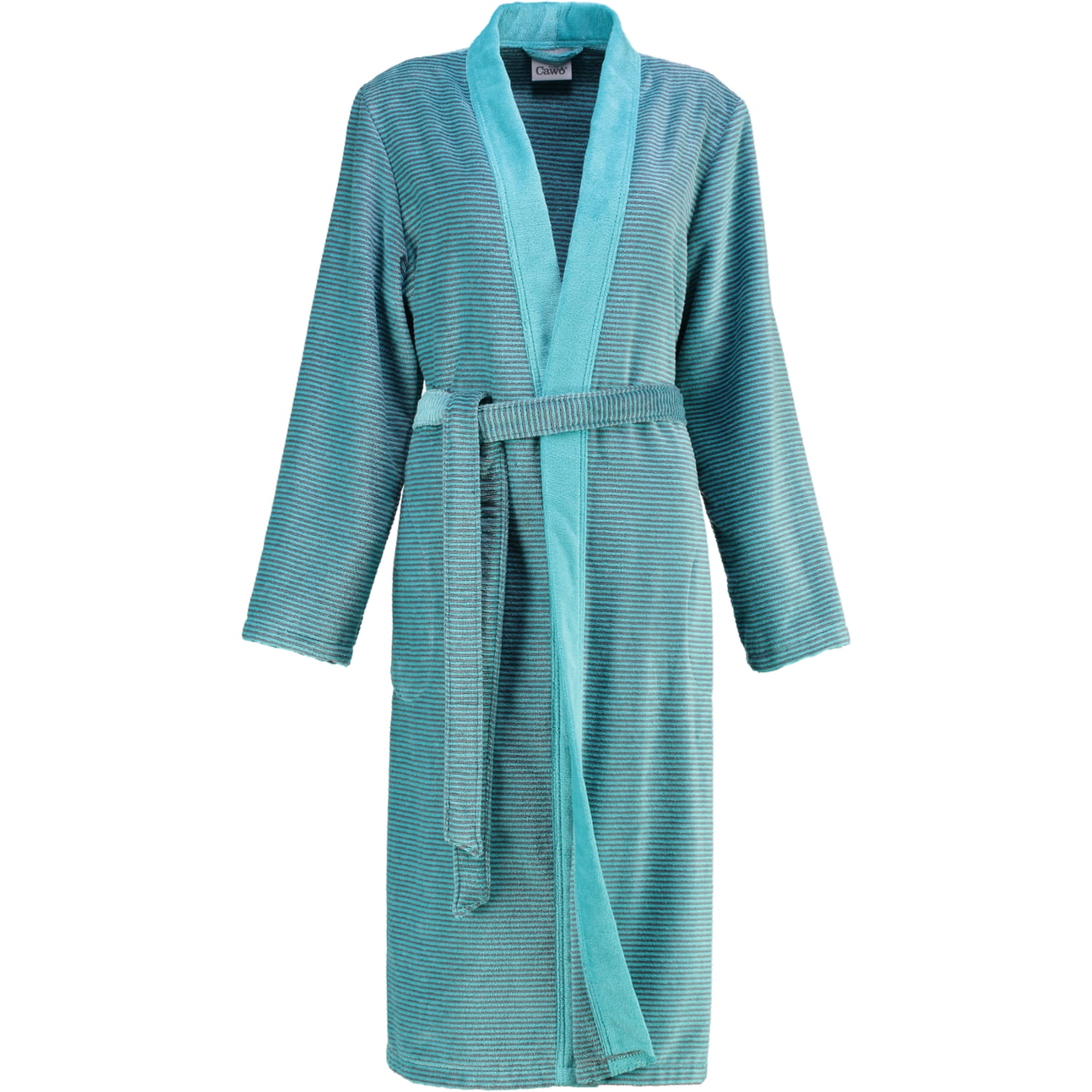Cawö - Damen Bademantel Two-Tone Kimono 6431- Farbe: türkis - 47 - M