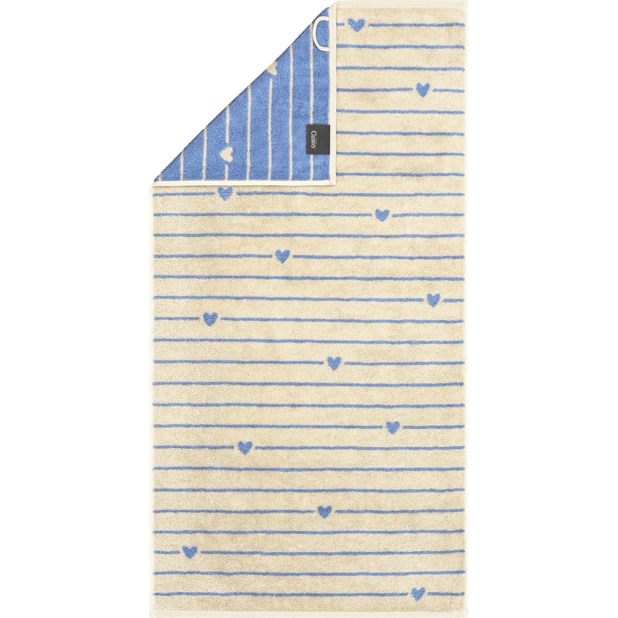 Cawö Handtücher Heart Beats Lines & Hearts 6276 capri - 31 - Handtuch 50x100 cm