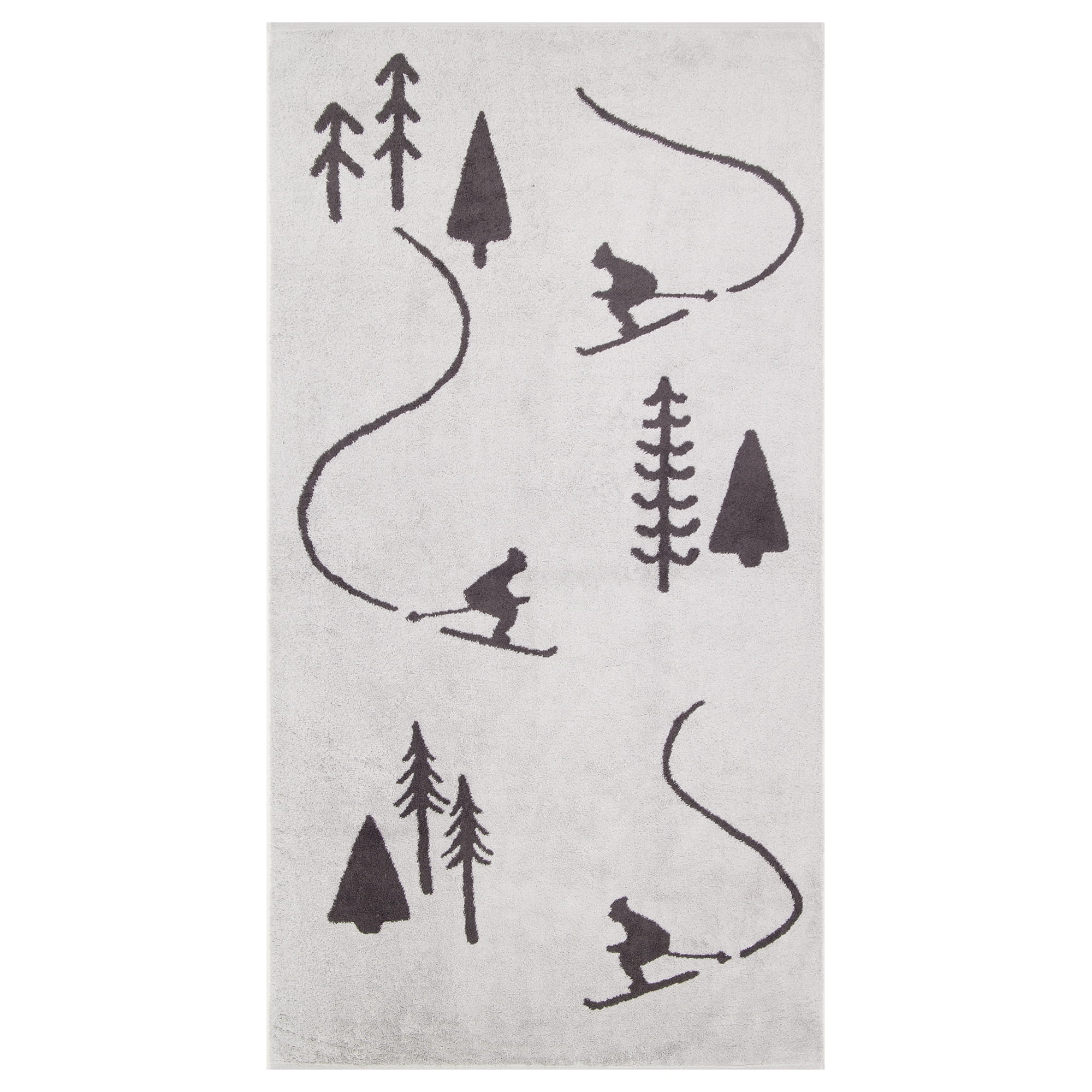 Cawö Handtücher WINTER EDITION Skifahrer 6272 platin/basalt - 70 - Duschtuch 70x140 cm