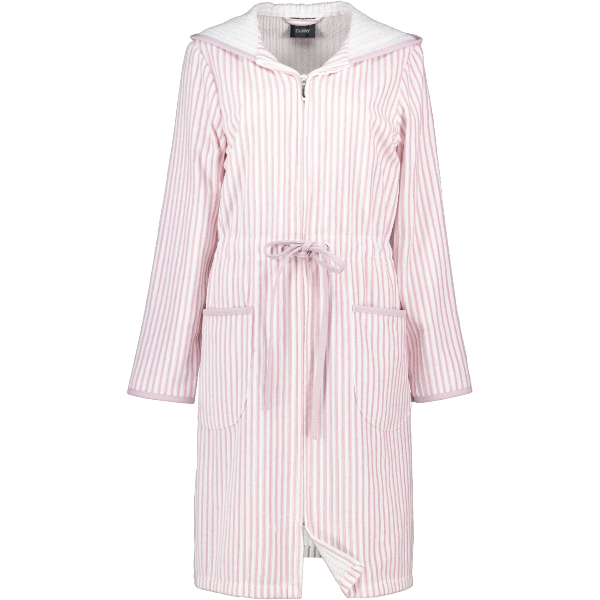 Cawö - Damen Bademantel kurz Kapuze TG RV 6416 - Farbe: malve - 22 - M