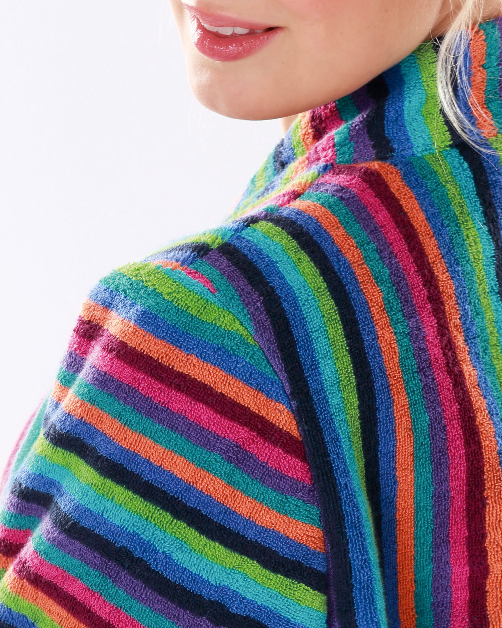 Cawö - Damen Bademantel Walkfrottier - Kimono 7048 - Farbe: 84 - multicolor