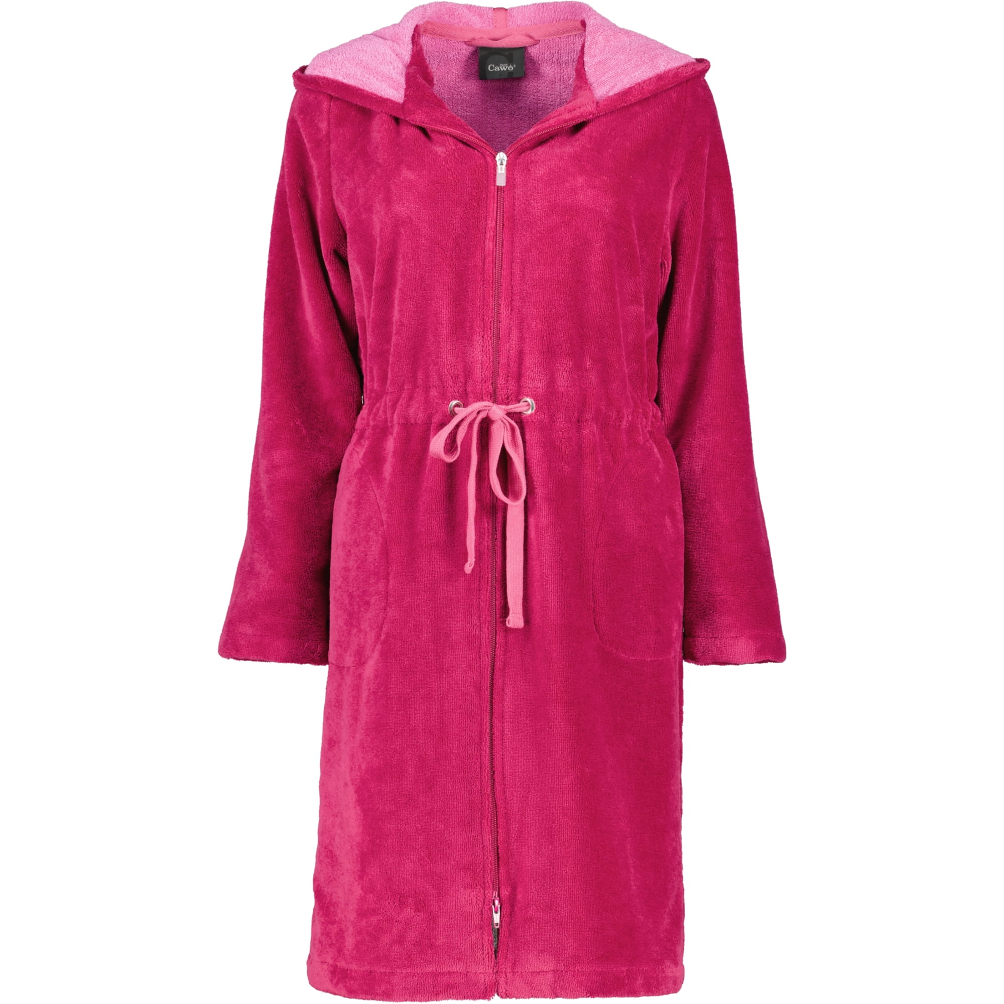 Cawö Home - Damen Bademantel Kurz Kapuze 822 - Farbe: beere - 22