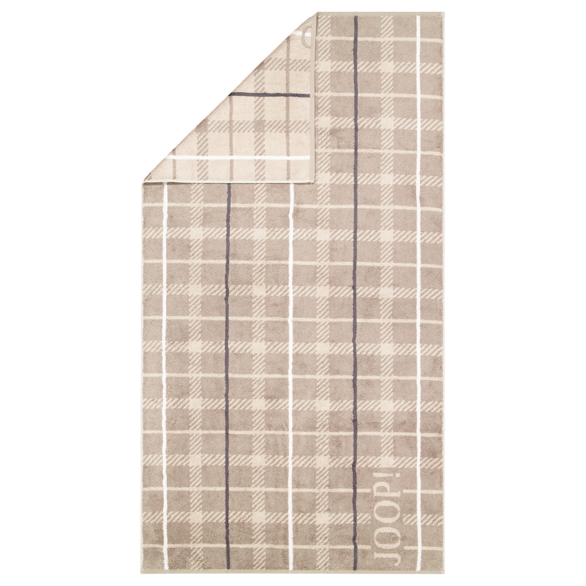 JOOP! Handtücher Contour Checked 1715 Taupe - 73 - Duschtuch 80x150 cm