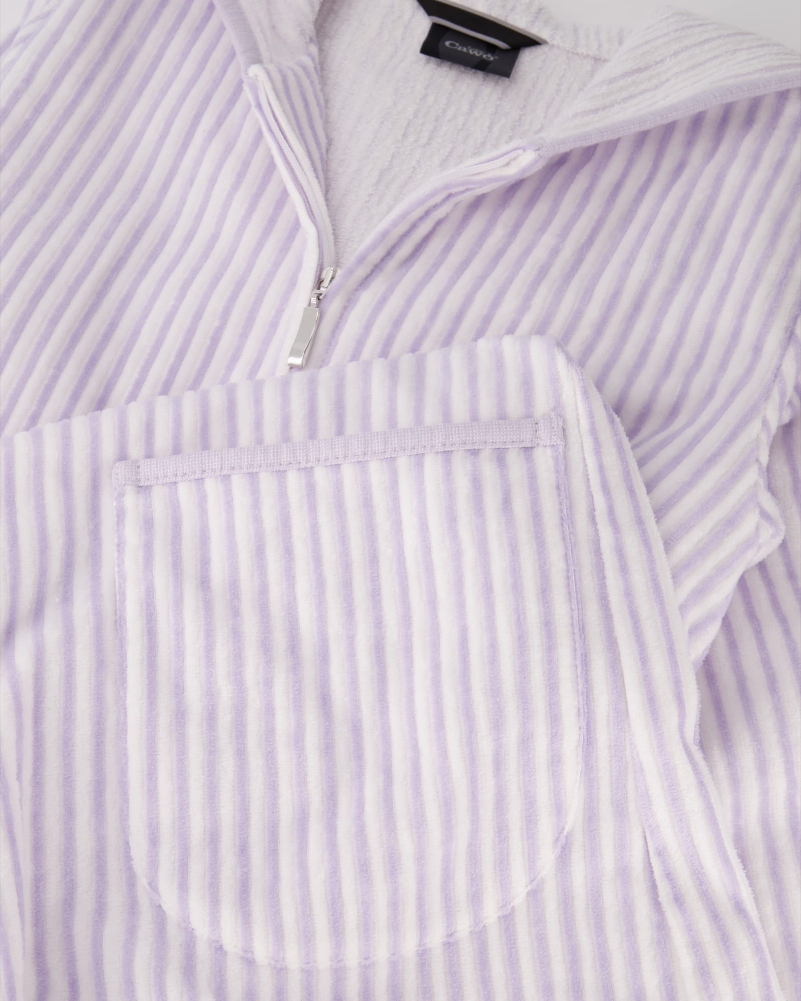 Cawö - Damen Bademantel kurz Kapuze TG RV 6416 - Farbe: flieder - 86 - L