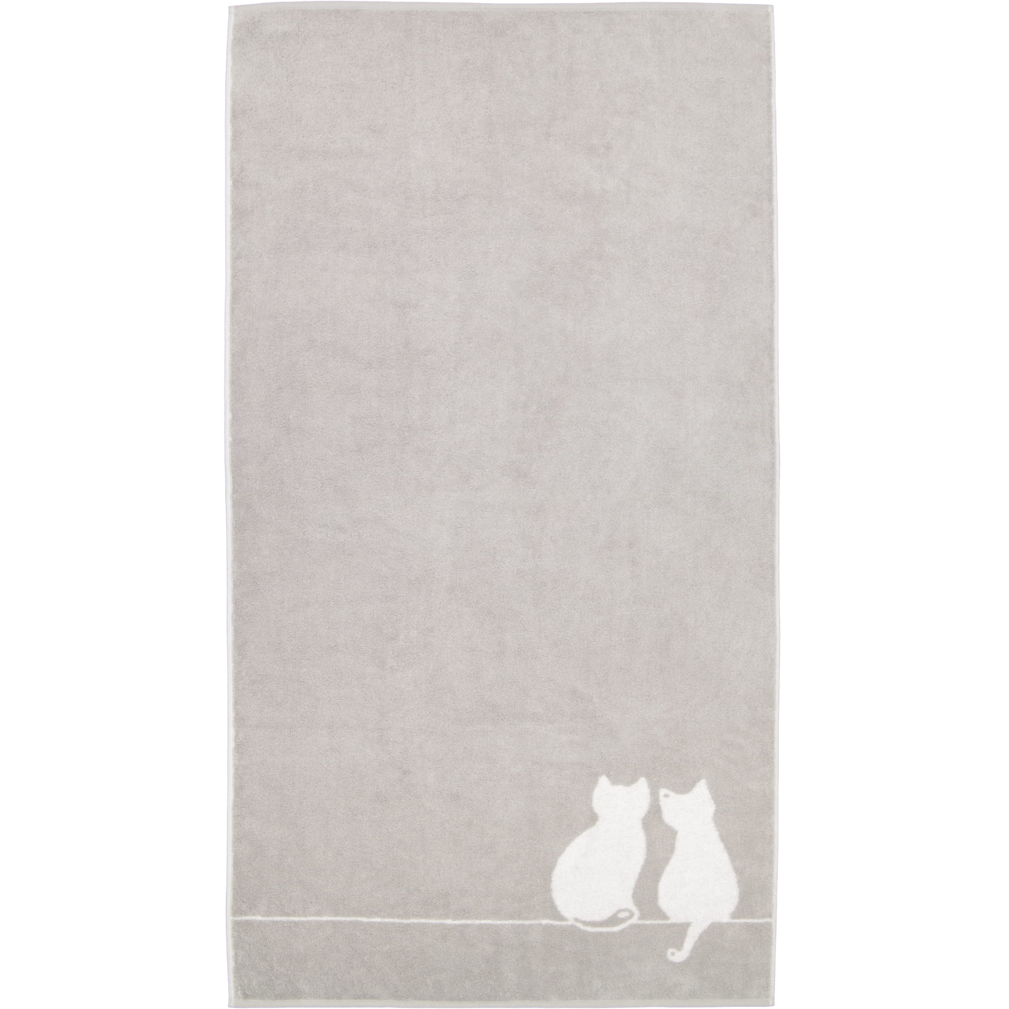 Cawö Handtücher CUTE CATS EDITION You & Me 6263 platin/weiß - 76 - Duschtuch 80x150 cm