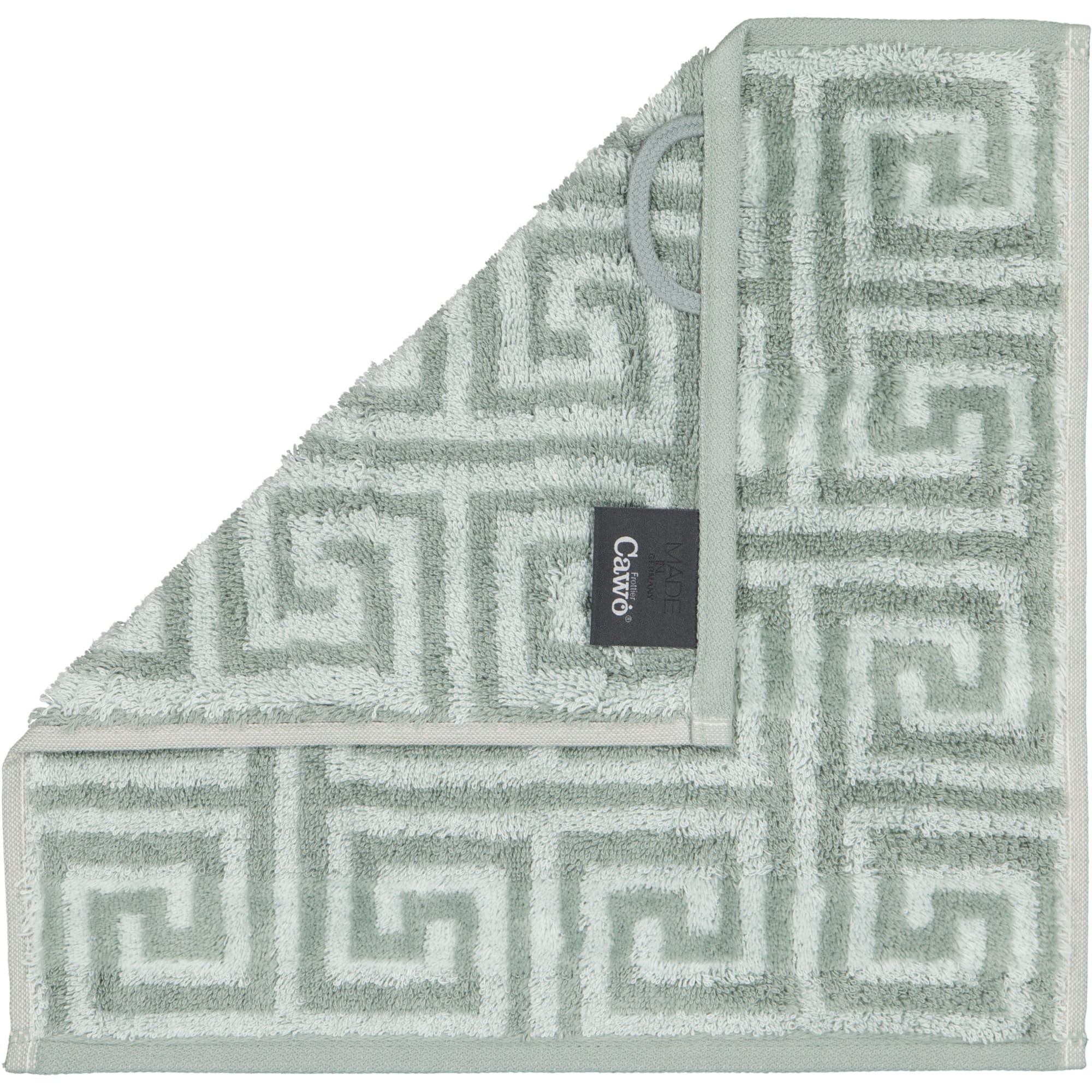 Cawö Handtücher Noblesse Elegance Allover 1088 nordic green - 44 - Seiflappen 30x30 cm