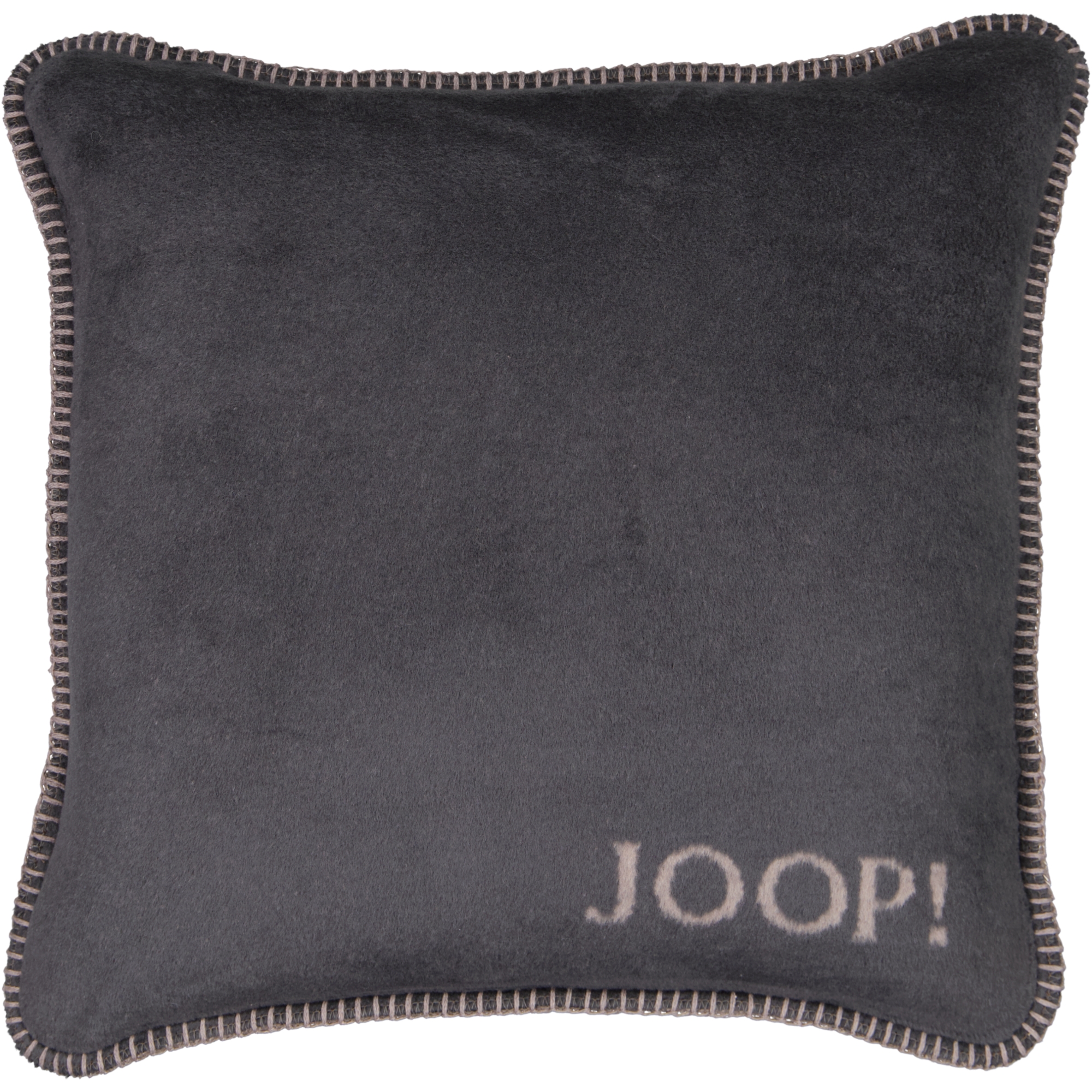JOOP! Kissenhülle Uni-Doubleface - Größe: 50x50 cm - Farbe: Anthrazit-Taupe