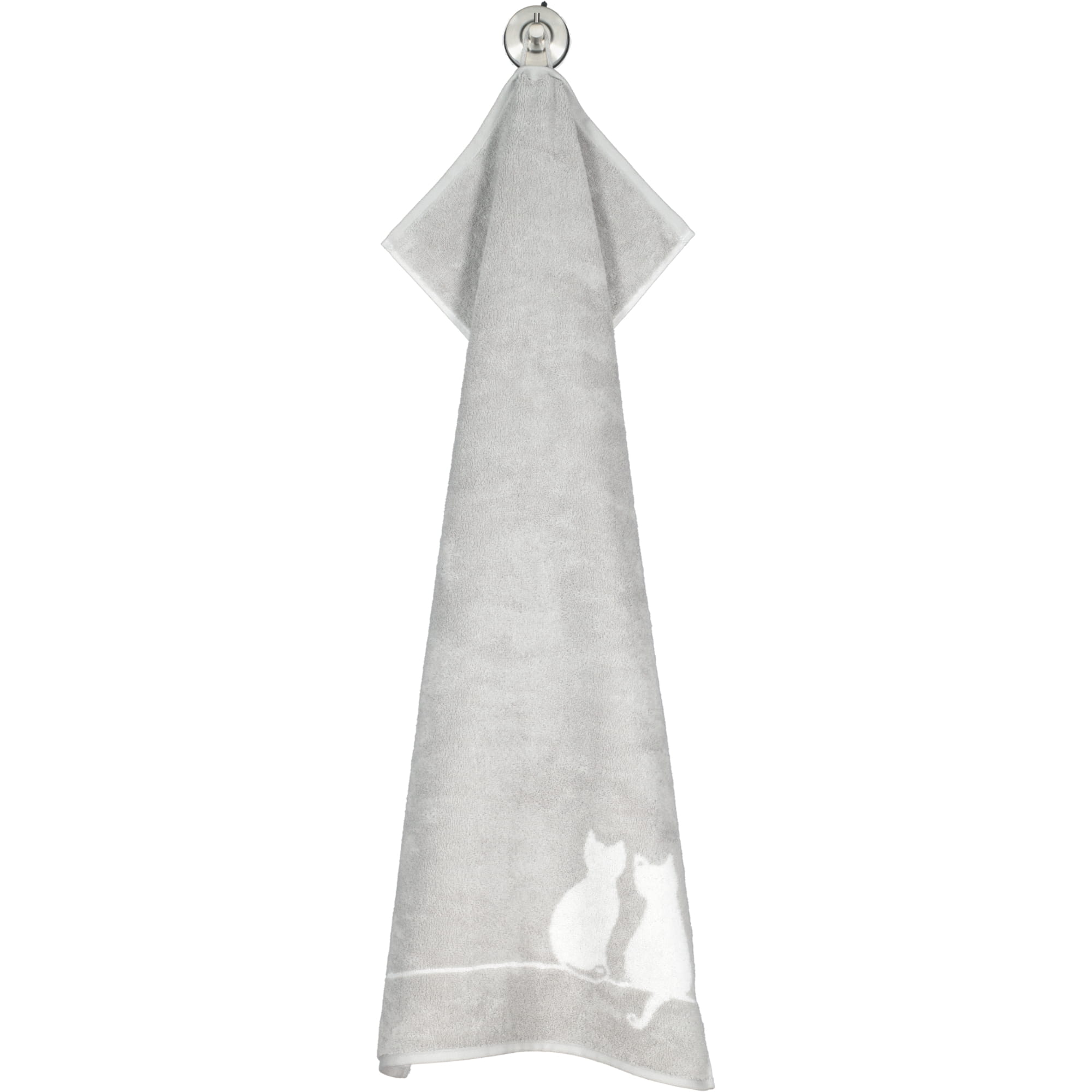 Cawö Handtücher CUTE CATS EDITION You & Me 6263 platin/weiß - 76 - Handtuch 50x100 cm