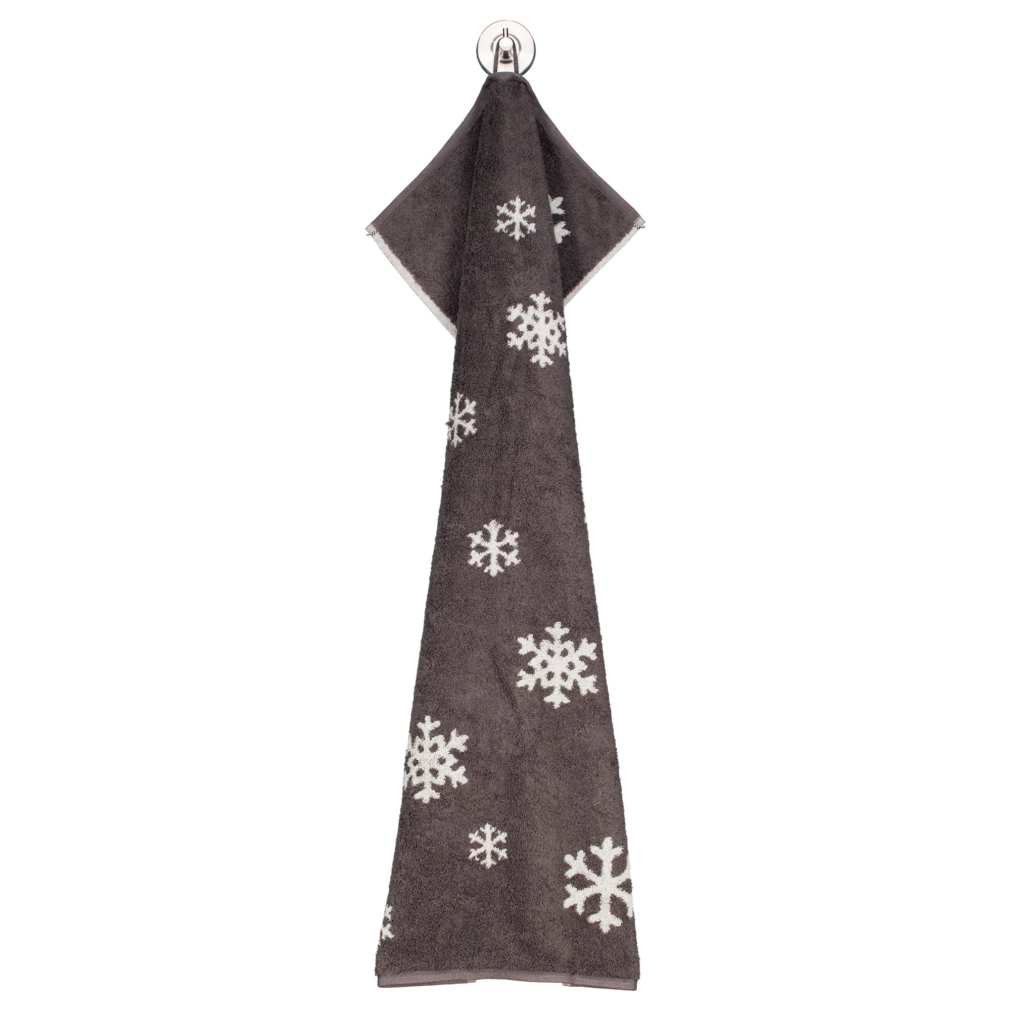 Cawö Handtücher WINTER EDITION Schneekristalle 6270 basalt/platin - 77 - Handtuch 50x100 cm