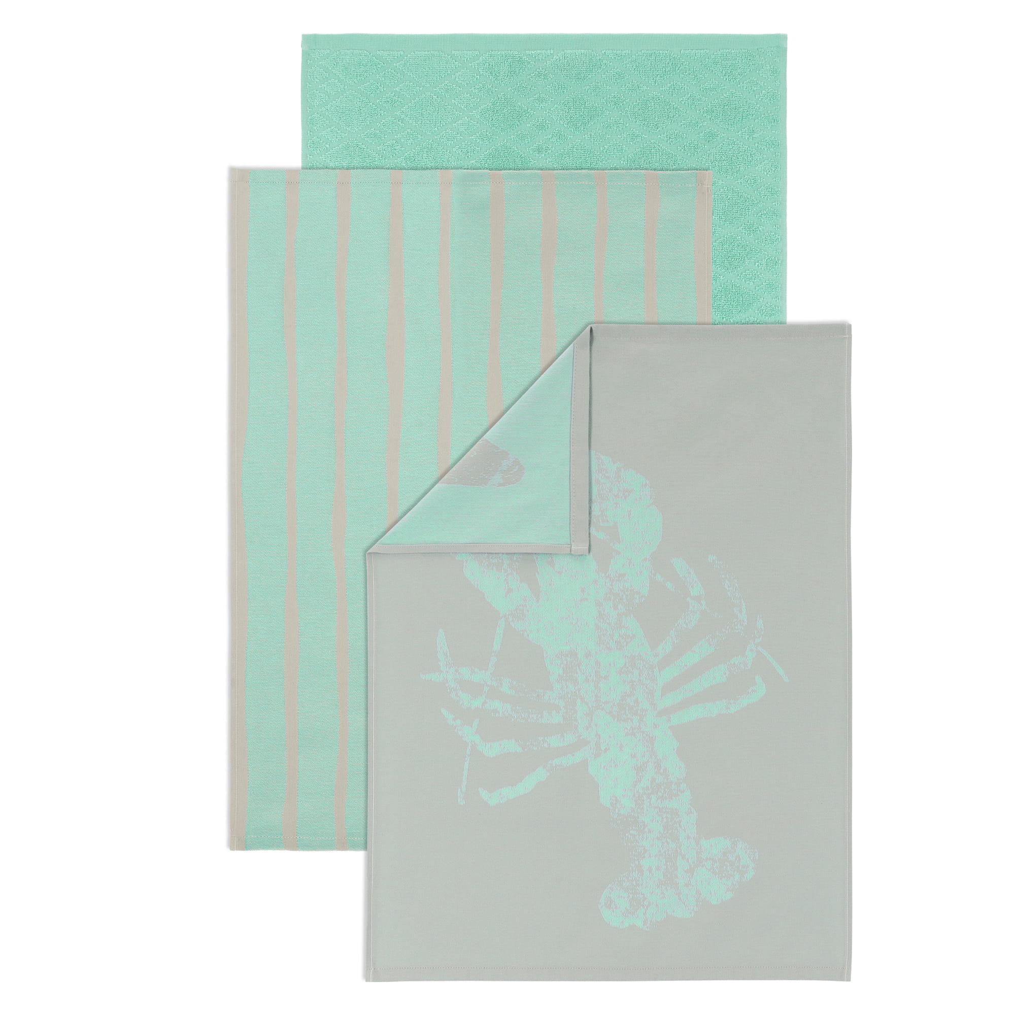 Vossen Geschirrtücher Lobster Luxe 3er Set basil blush - 0001 - 50x70 cm