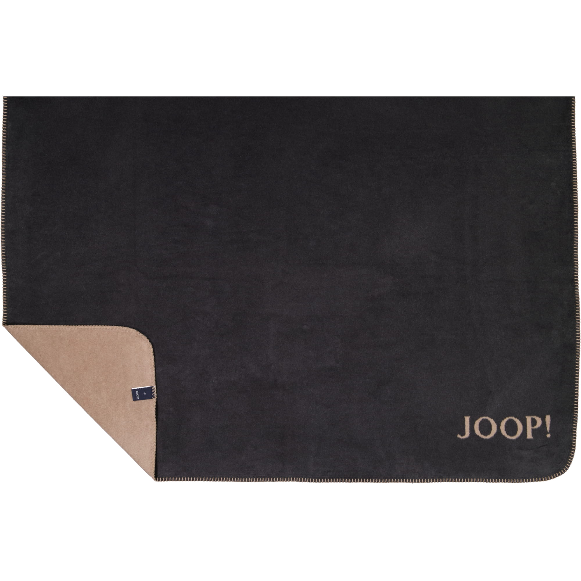 JOOP! Wohndecken Uni-Doubleface Anthrazit-Karamell - 150x200 cm