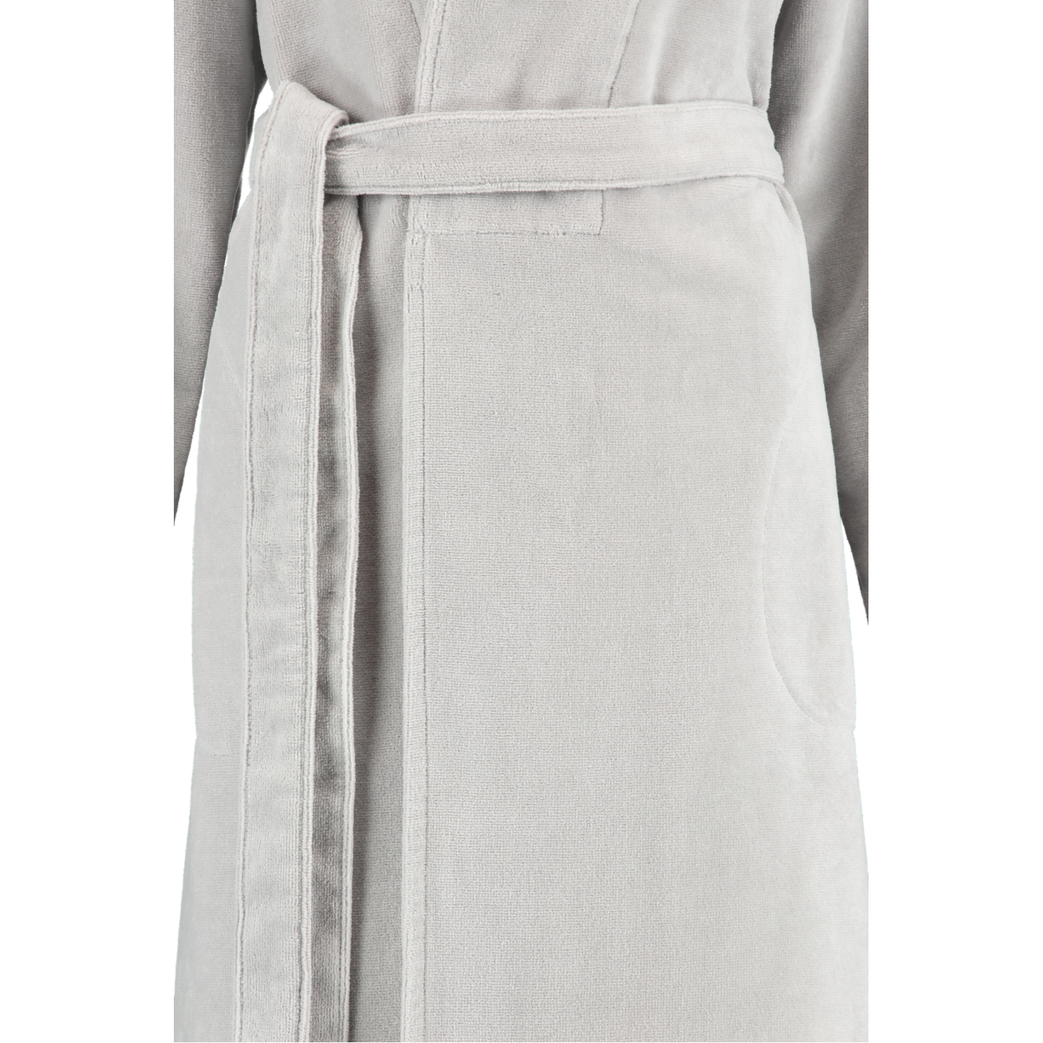 Cawö Damen Bademantel 3346 Spatenkragen - Farbe: silber - 713