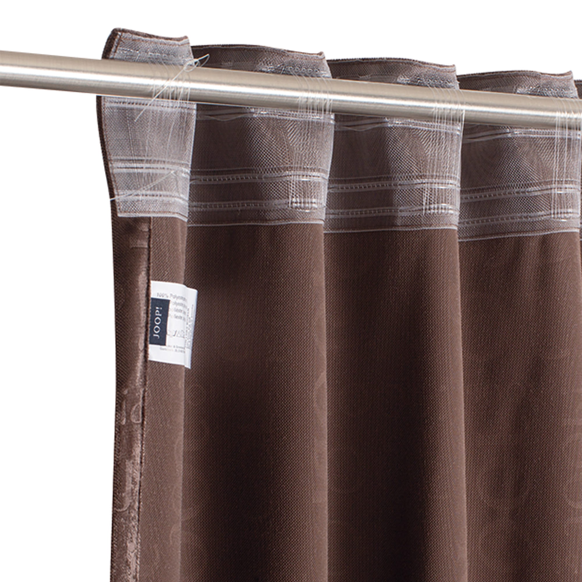 JOOP! Vorhang Gardine Match - verdecktes Schlaufenband - Größe: 140x250 cm - Farbe: Umbra - 020