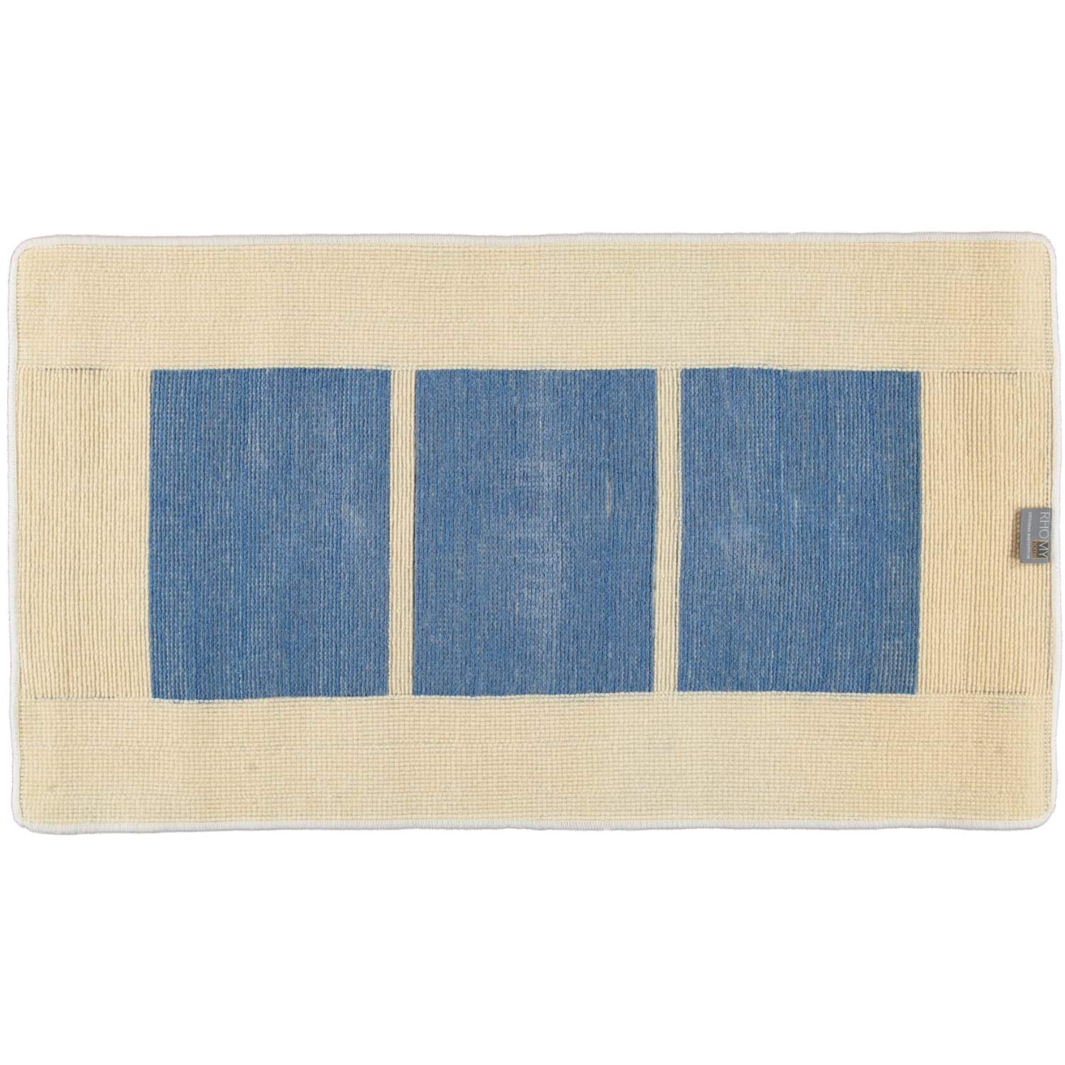 Rhomtuft RHOMY - Badteppich Liberty 256 - Farbe: weiß/blau - 844 - 65x115 cm