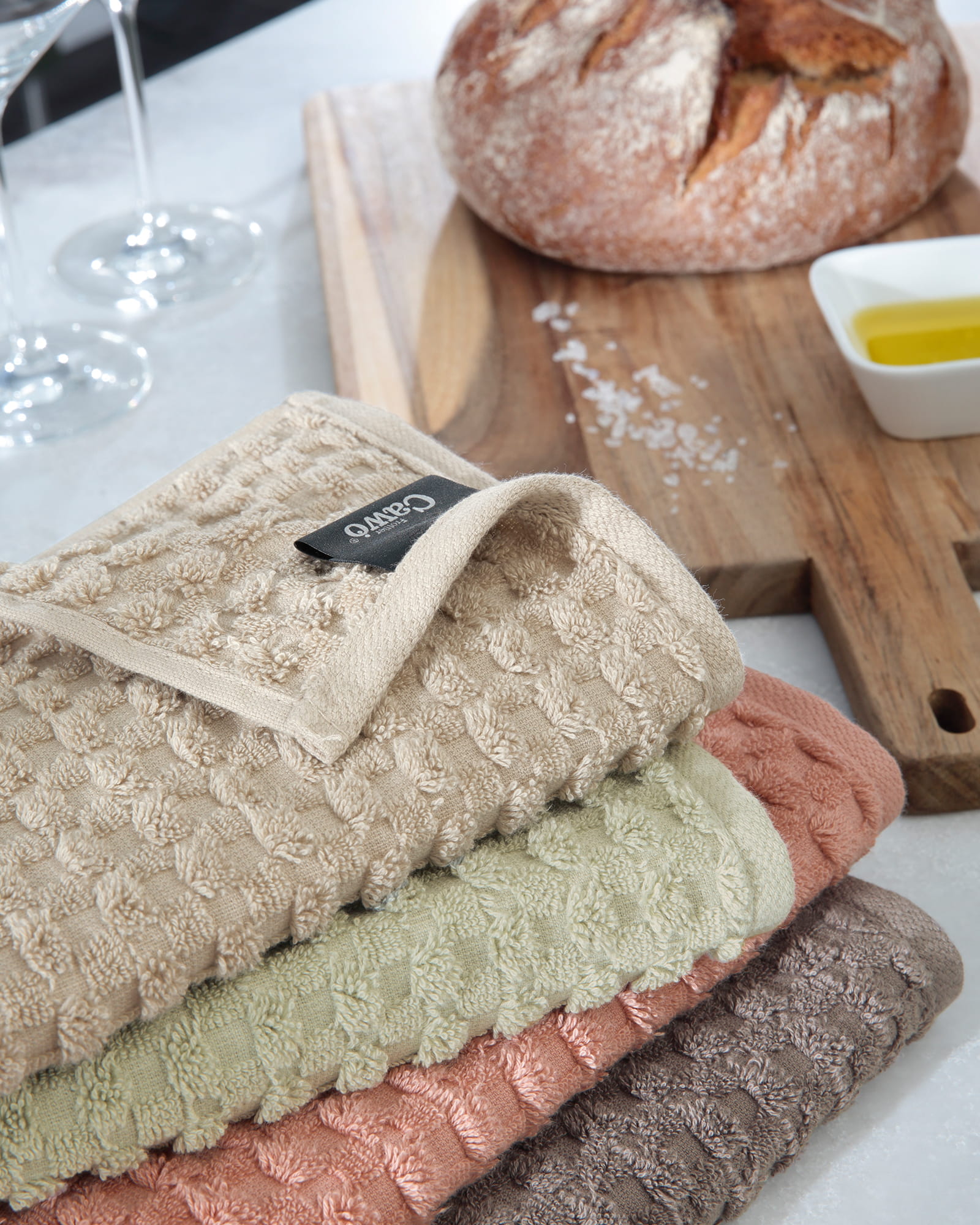 Cawö Küchenhandtücher Cuisine Pro Uni 520 basalt - 740 - 50x50 cm