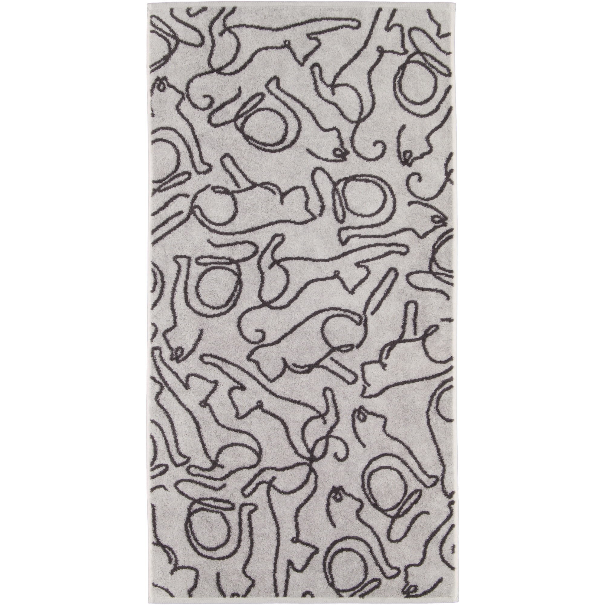 Cawö Handtücher CUTE CATS EDITION Cats 6264 platin/basalt - 70 - Handtuch 50x100 cm