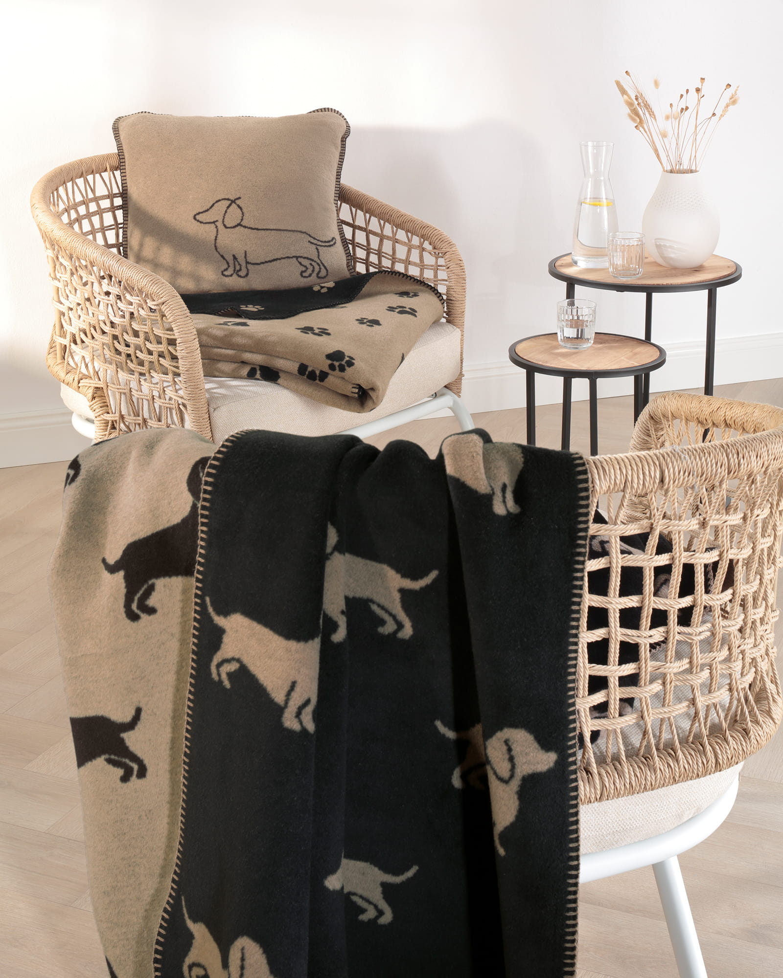 elegante Bettwäsche WE LOVE DOGS Dogs 24540 Schwarz-Beige - 9