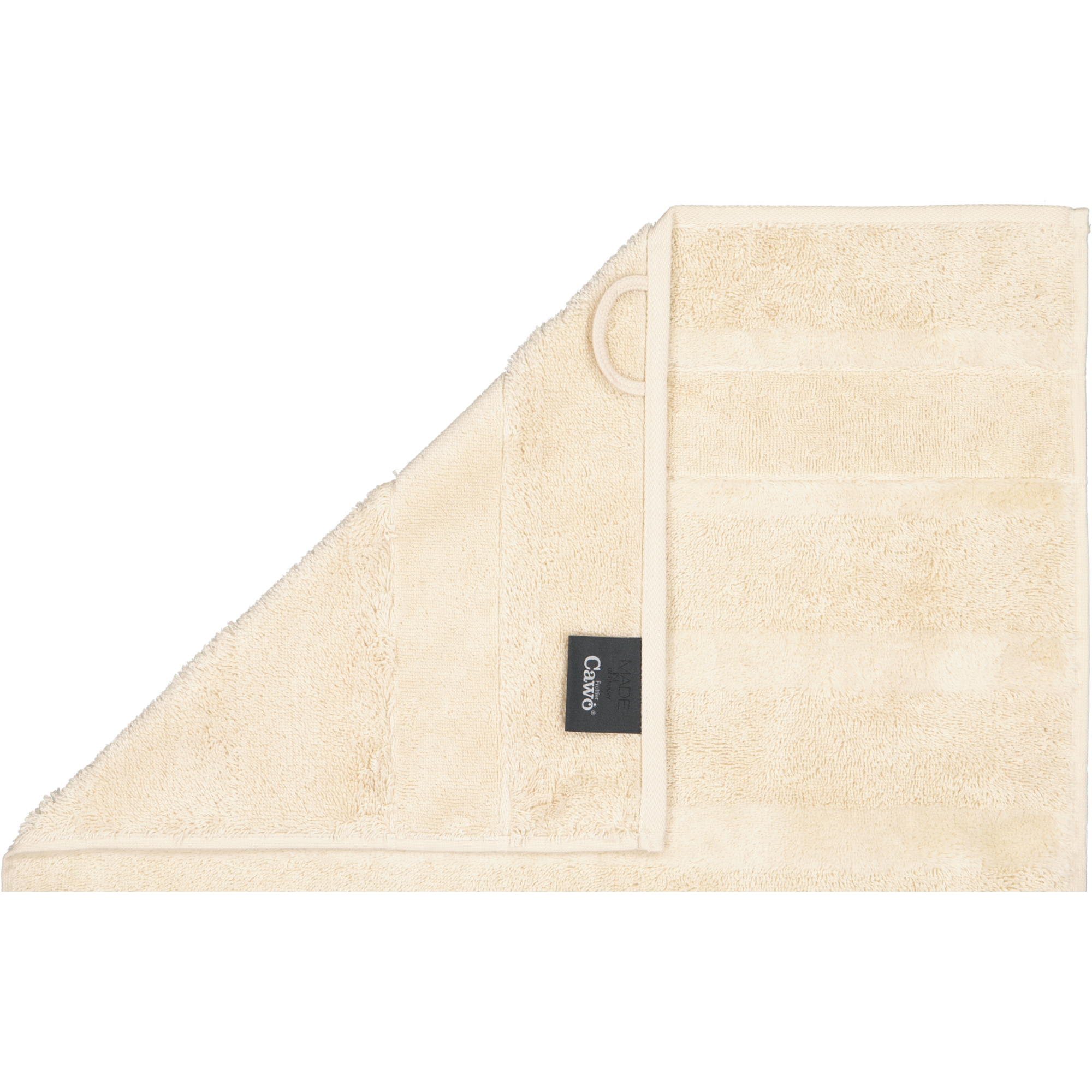 Cawö Handtücher Noblesse2 Uni 1002 beige - 370 - Waschhandschuh 16x22 cm