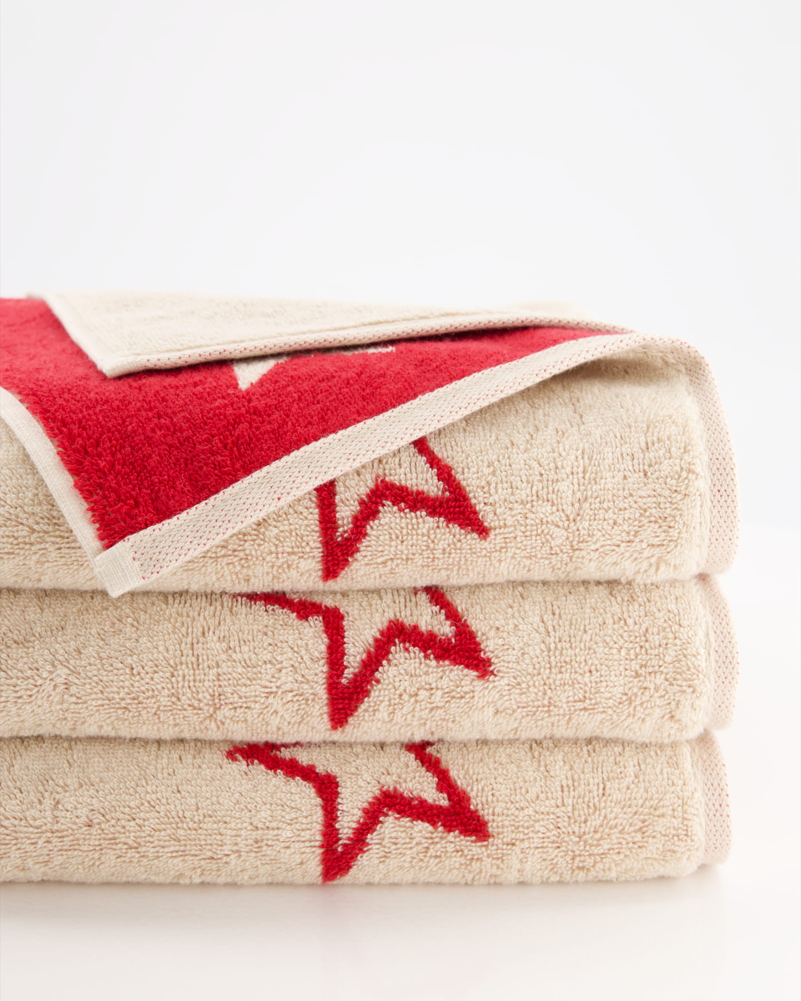 Cawö Handtücher Christmas Edition Sterne 792 natur-rot - 32