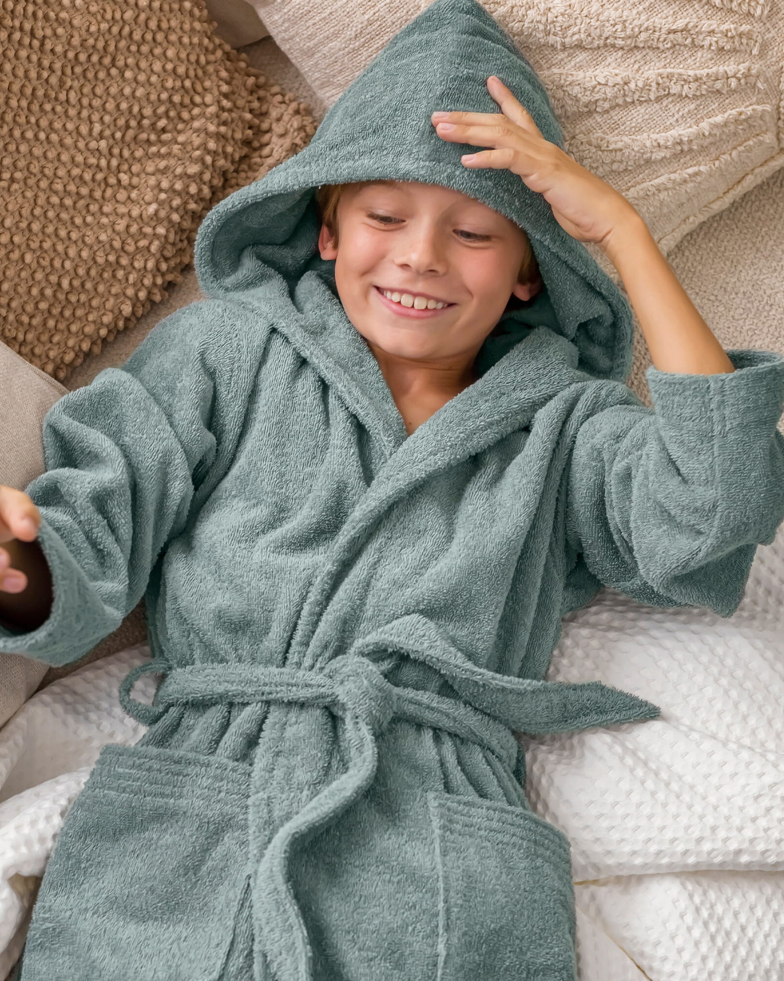 Möve Kinderbademäntel Kapuze Superwuschel Kids & Teens stone - 850