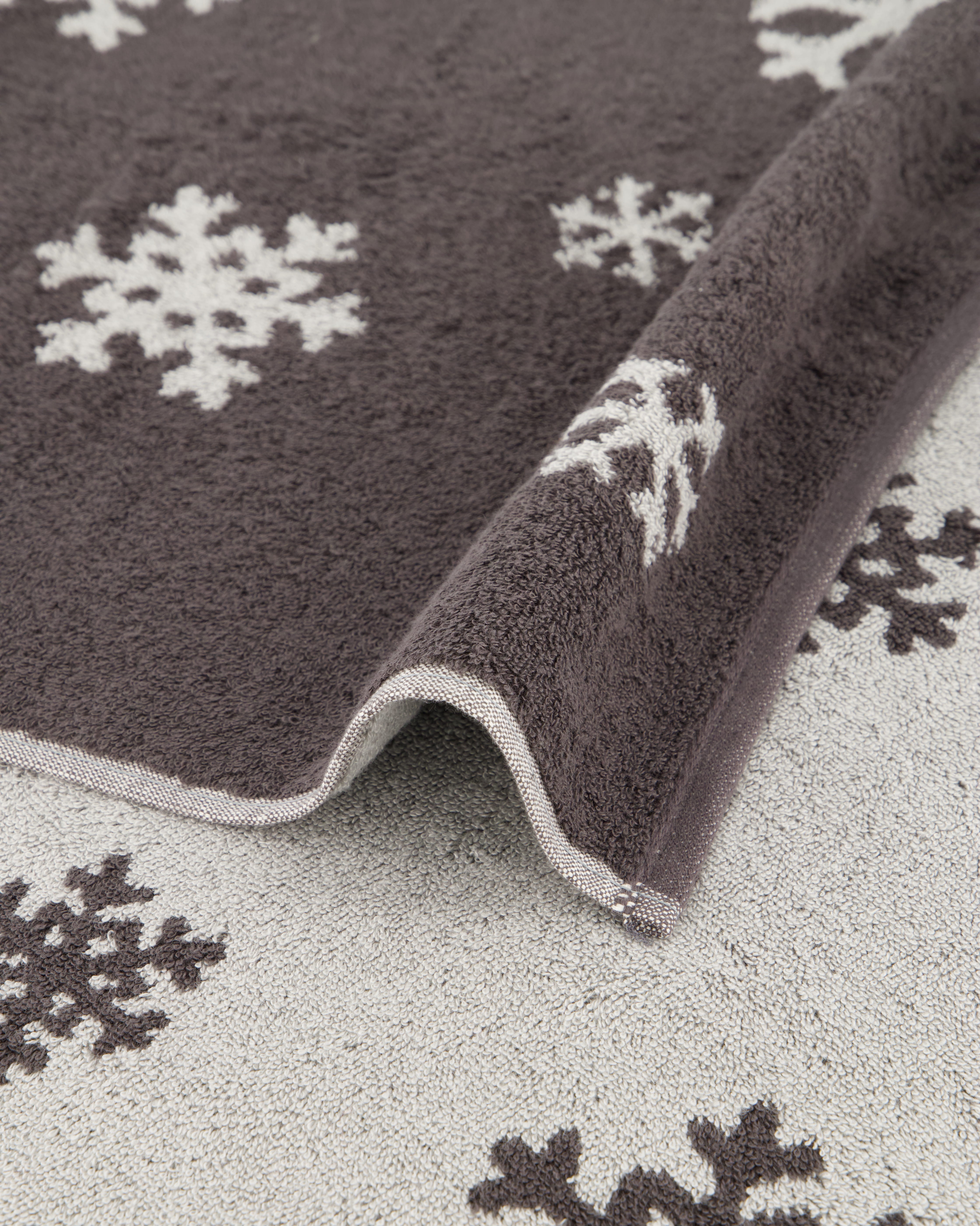Cawö Handtücher WINTER EDITION Schneekristalle 6270 basalt/platin - 77 - Gästetuch 30x50 cm