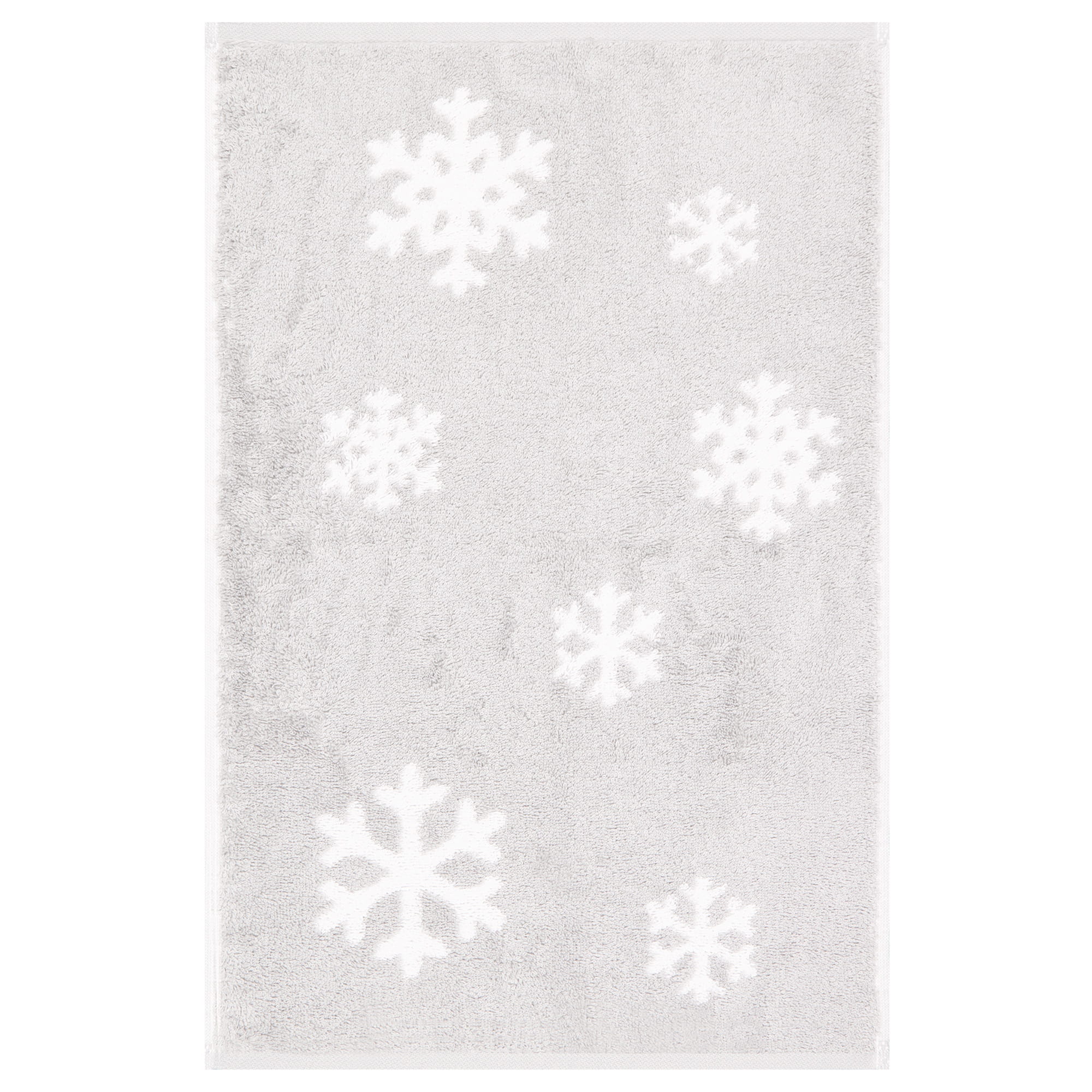 Cawö Handtücher WINTER EDITION Schneekristalle 6270 platin/weiß - 76 - Gästetuch 30x50 cm